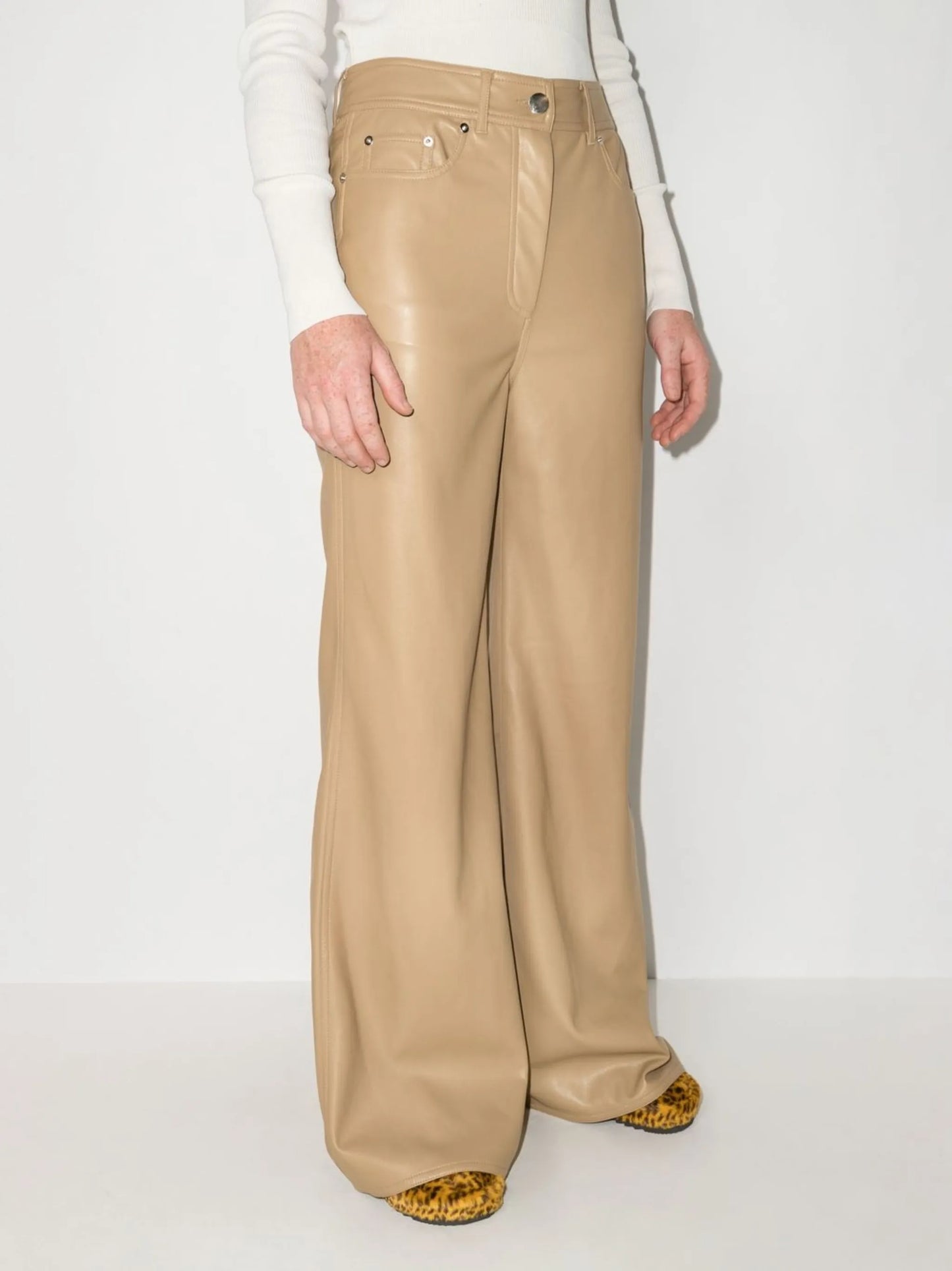 Jelena wide-leg faux-leather trousers