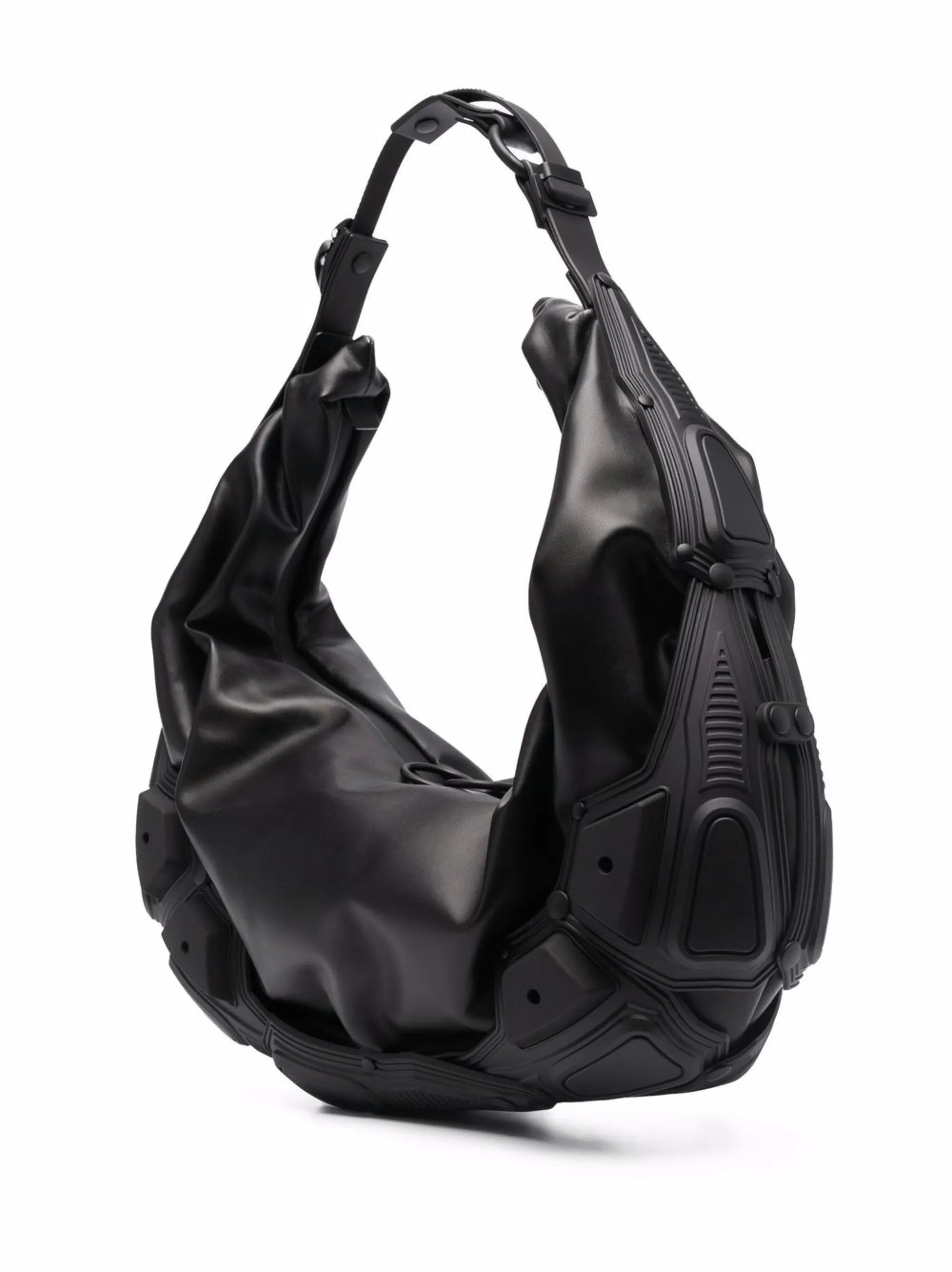 ruched zipped shoulder bag