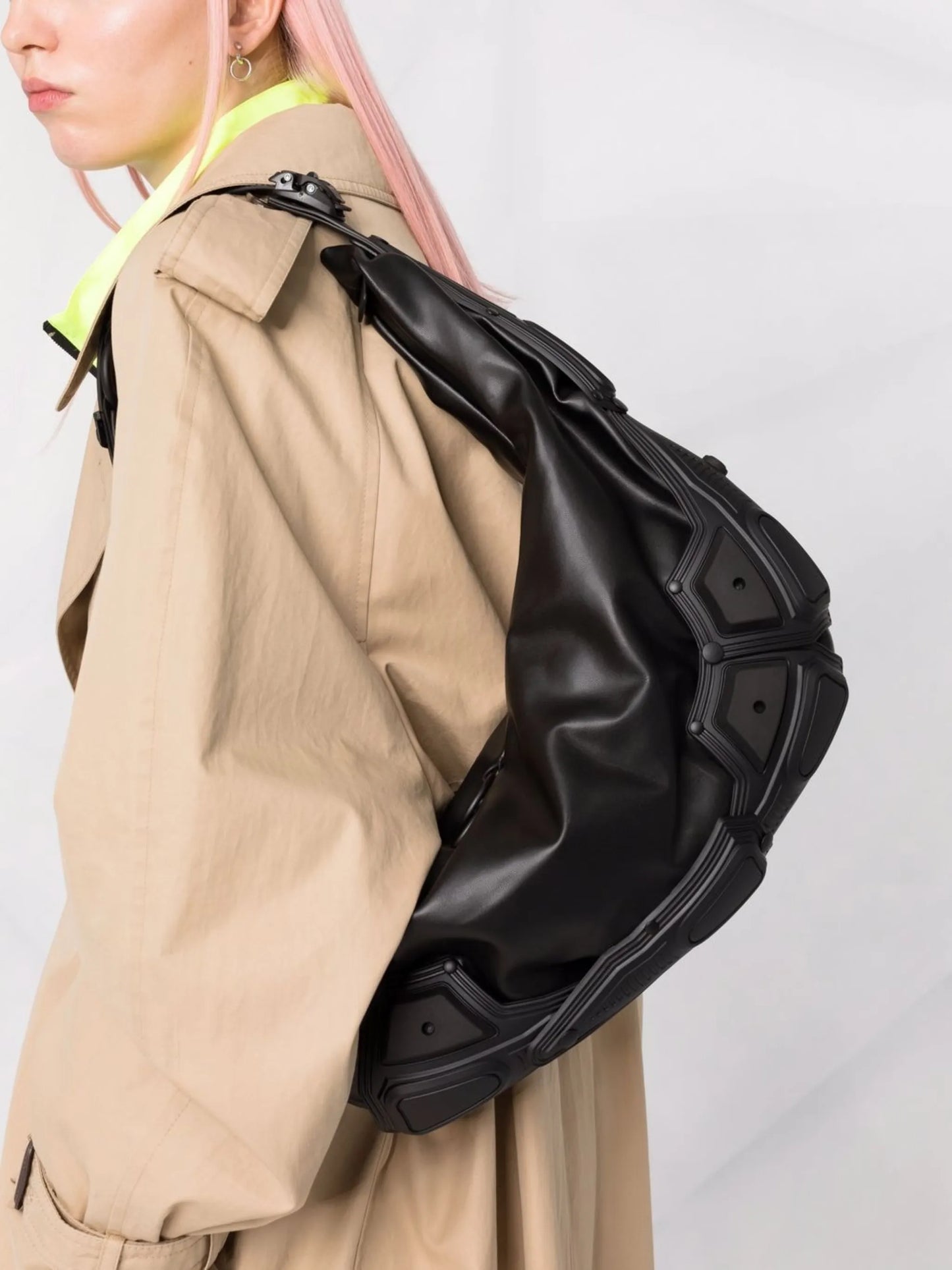 ruched zipped shoulder bag