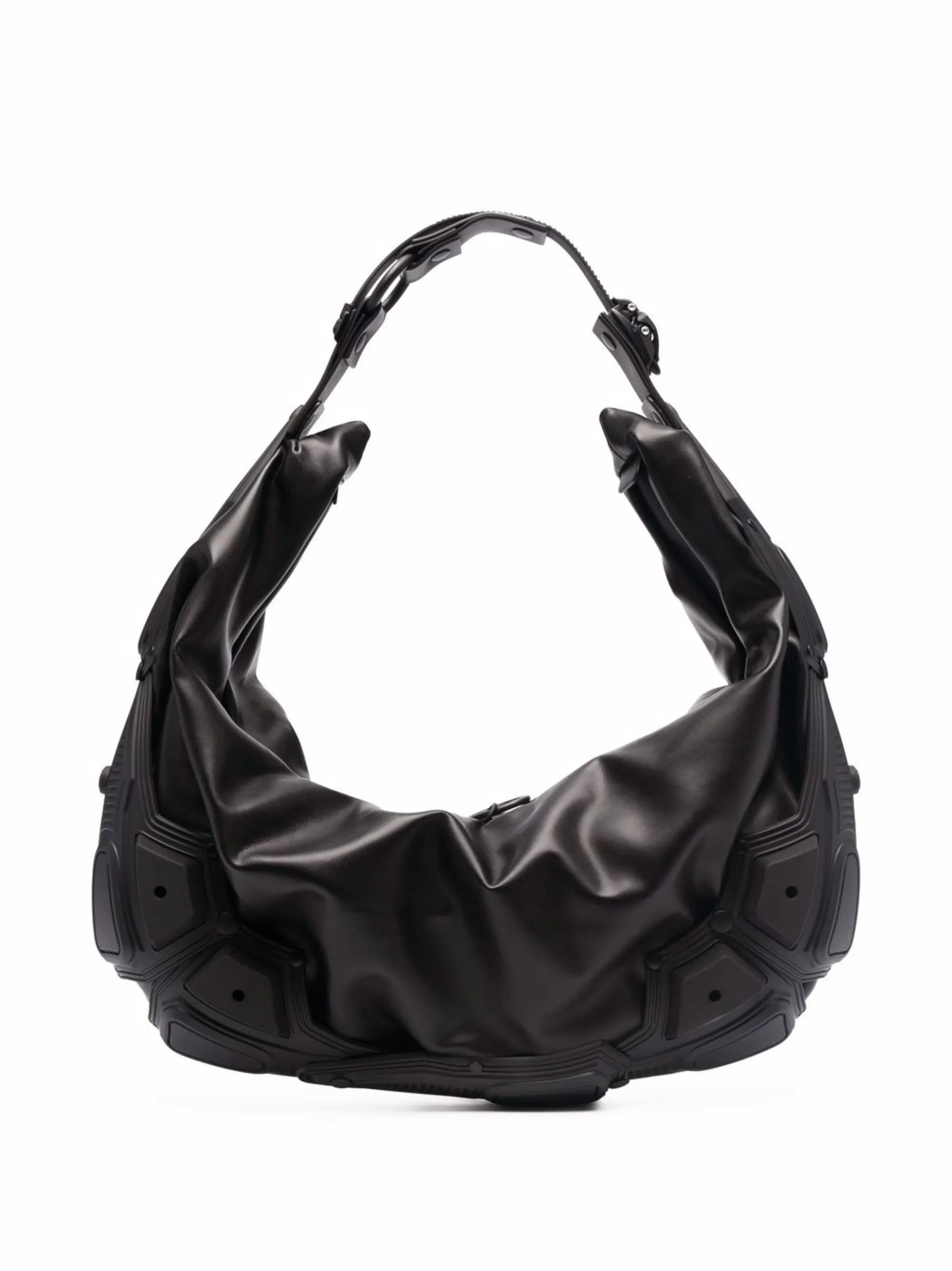 ruched zipped shoulder bag