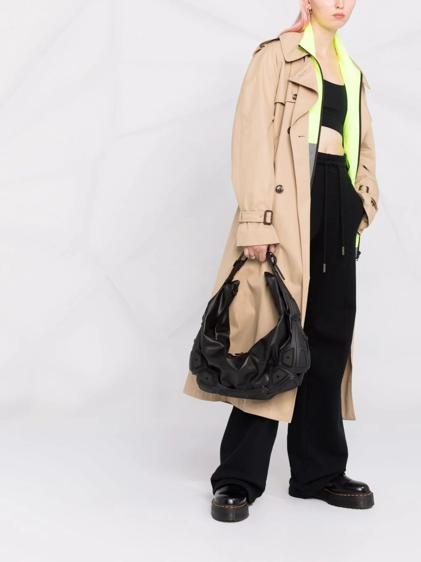 ruched zipped shoulder bag