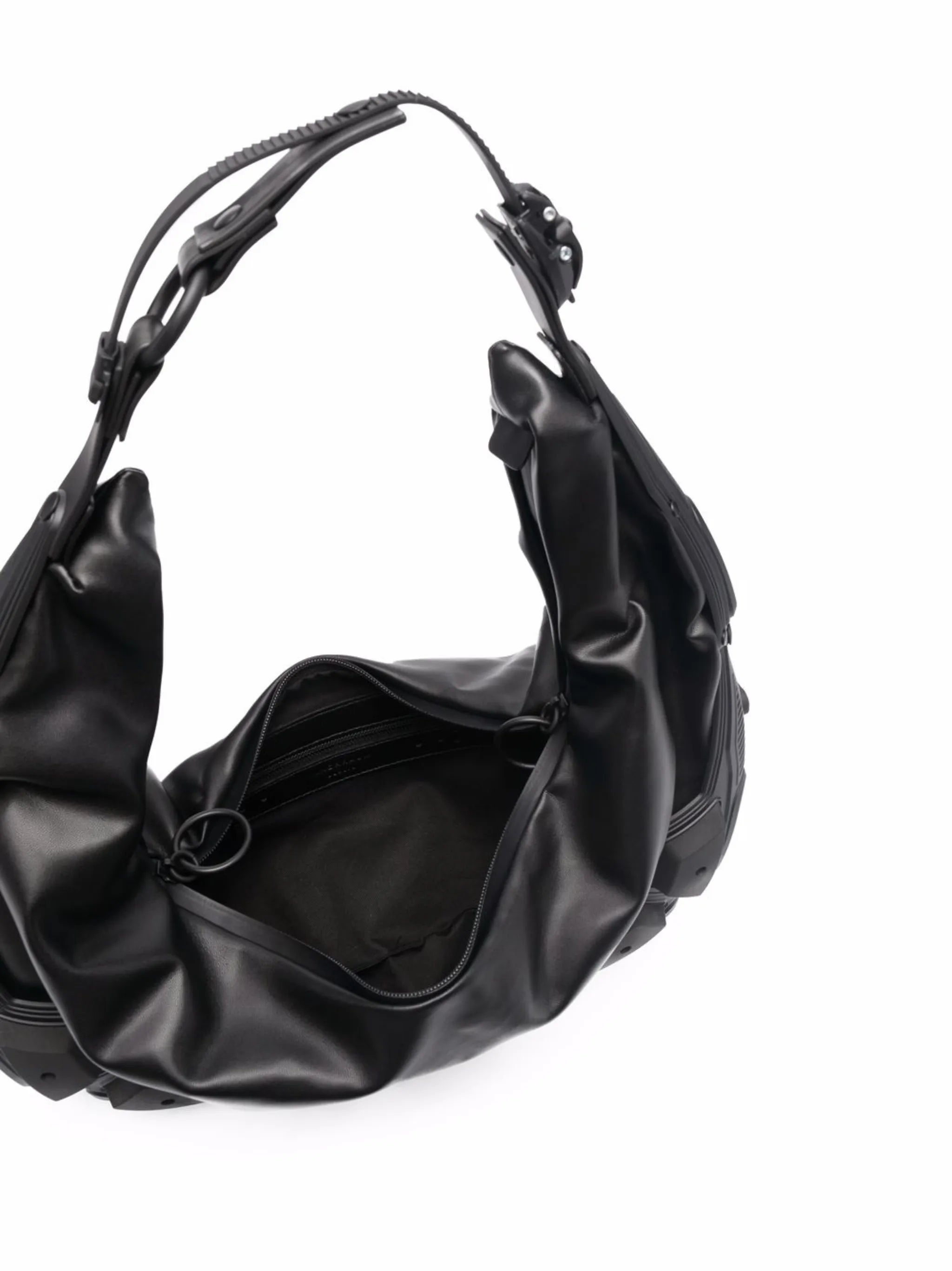 ruched zipped shoulder bag