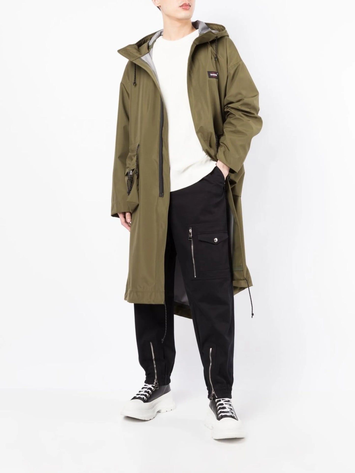 x Eastpak patch-pocket parka coat