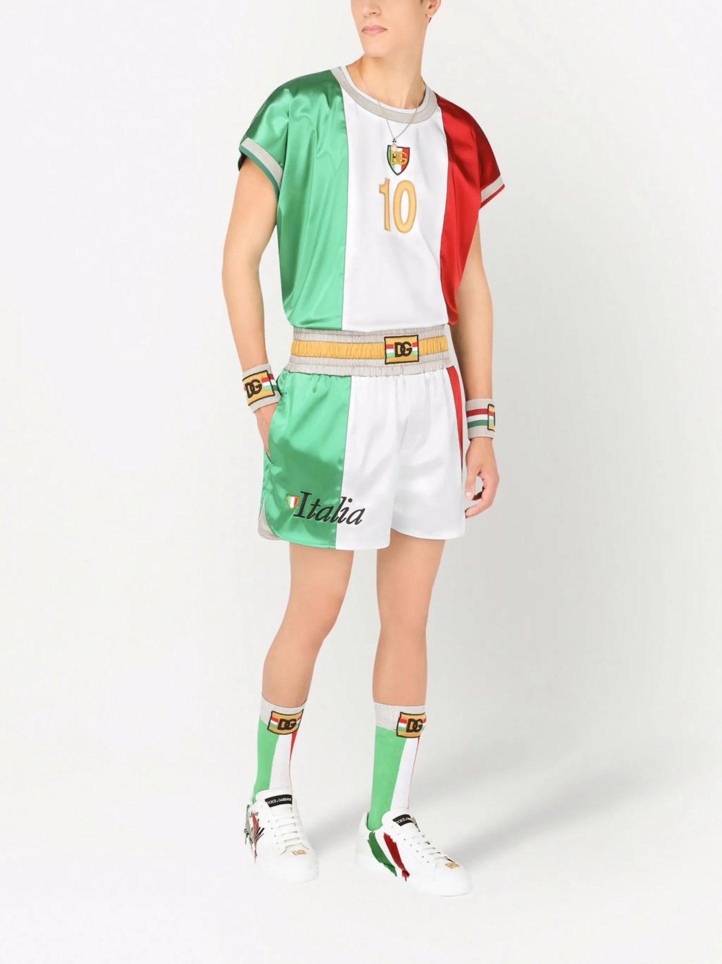 Italia colour-block shorts