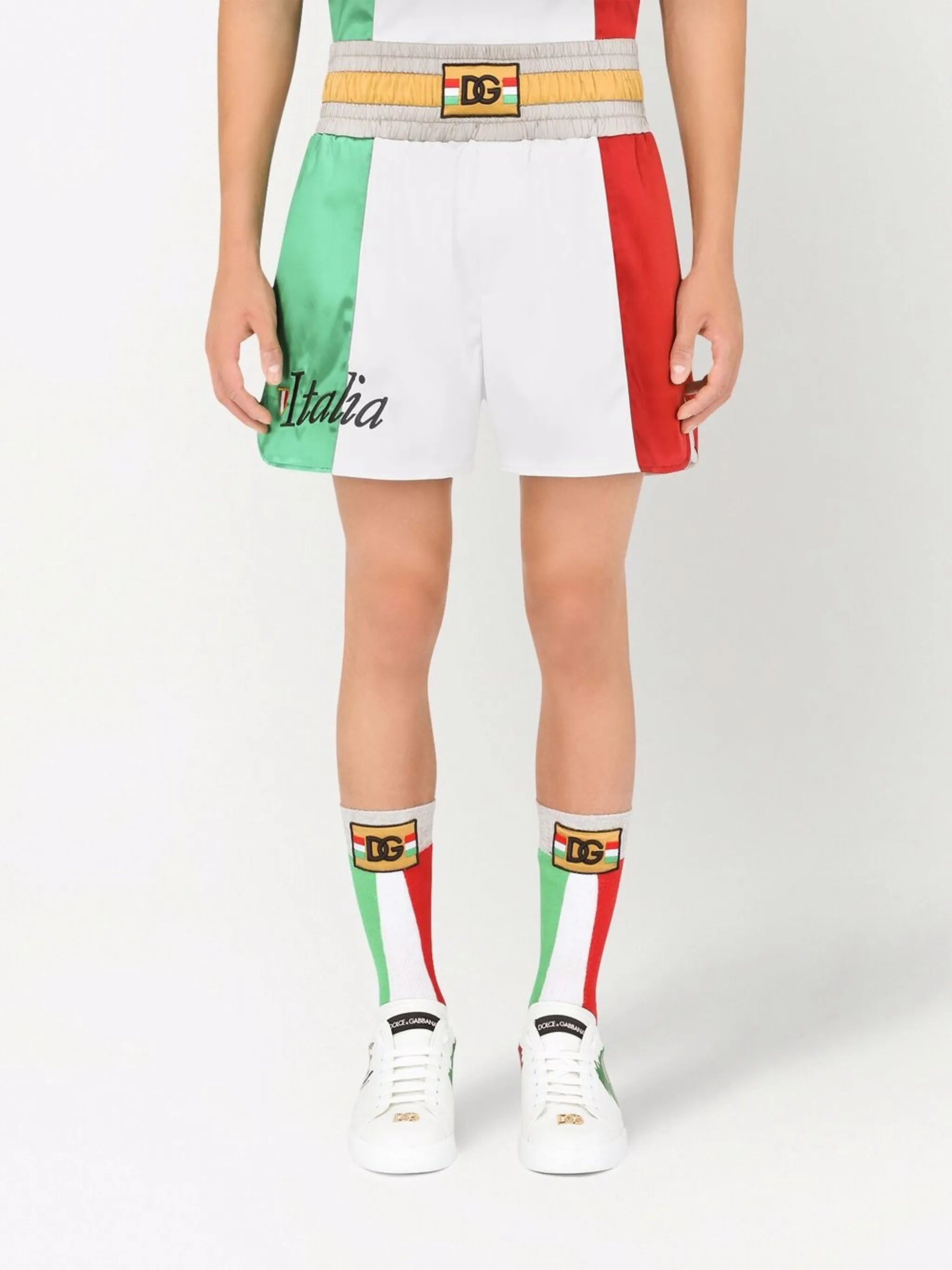Italia colour-block shorts