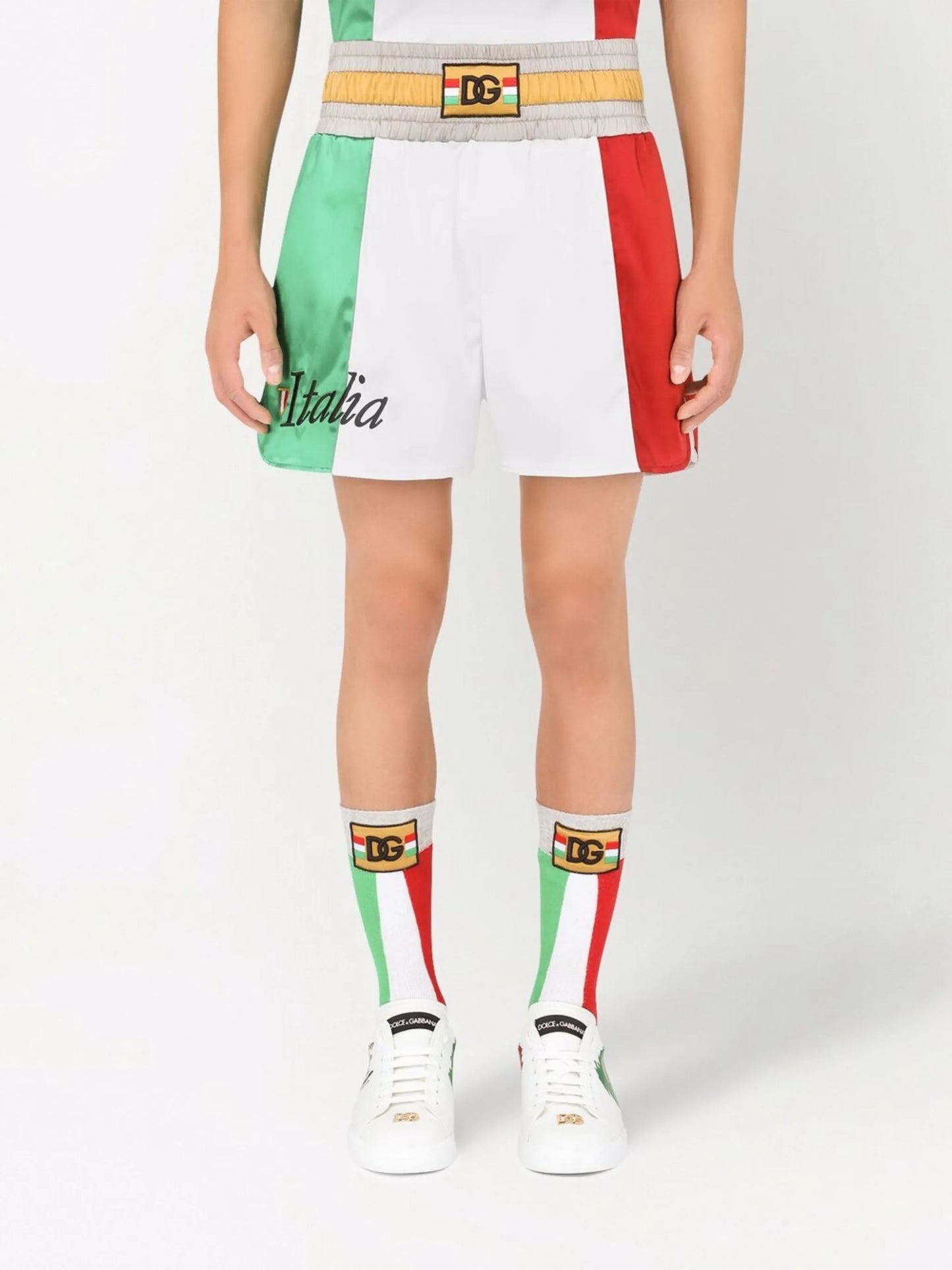 Italia colour-block shorts