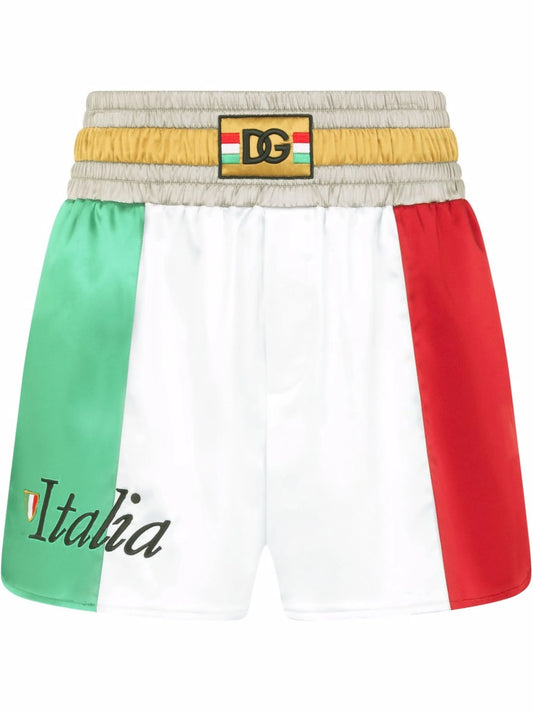 Italia colour-block shorts