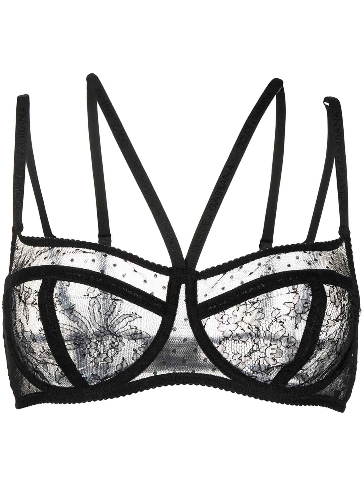 floral-lace balcony bra