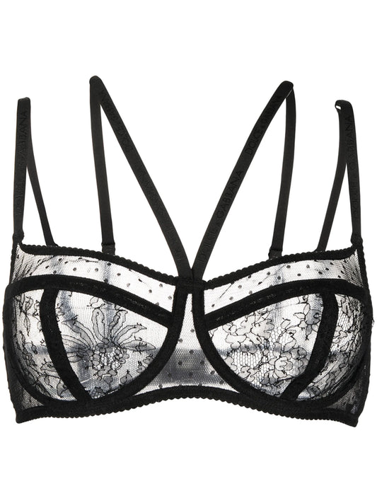 floral-lace balcony bra