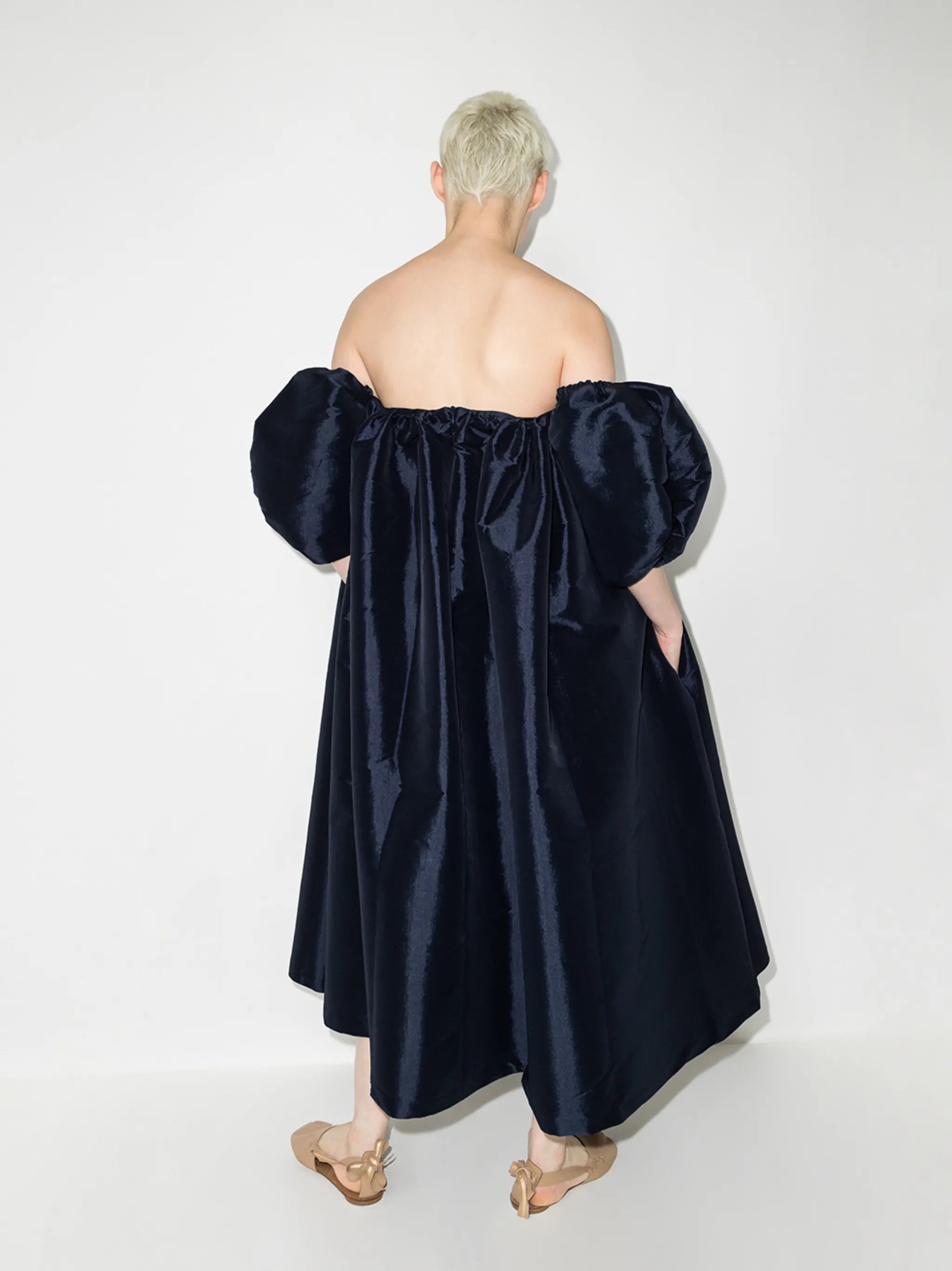 Nia ruffled silk midi dress