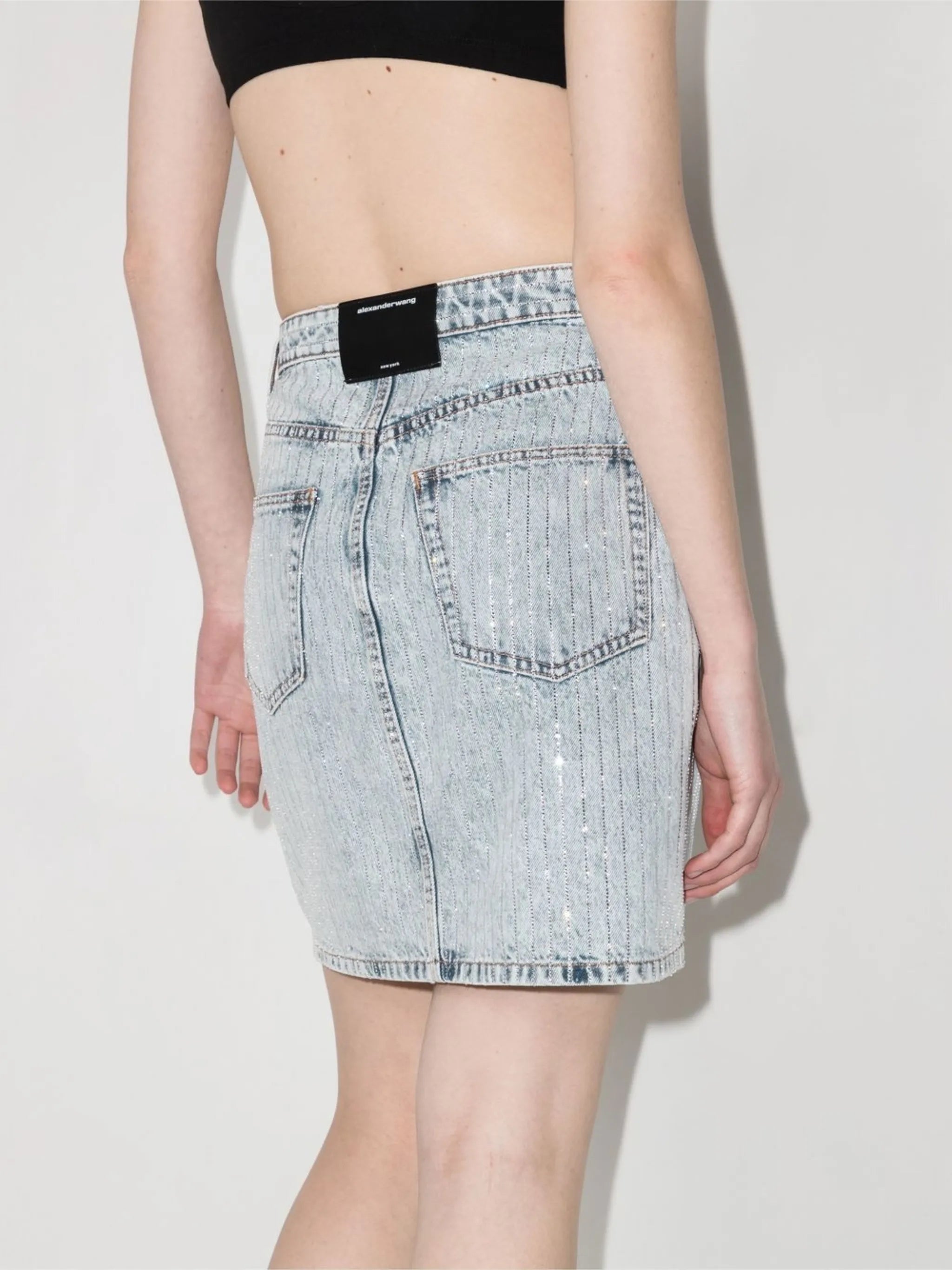 pinstripe-pattern A-line skirt