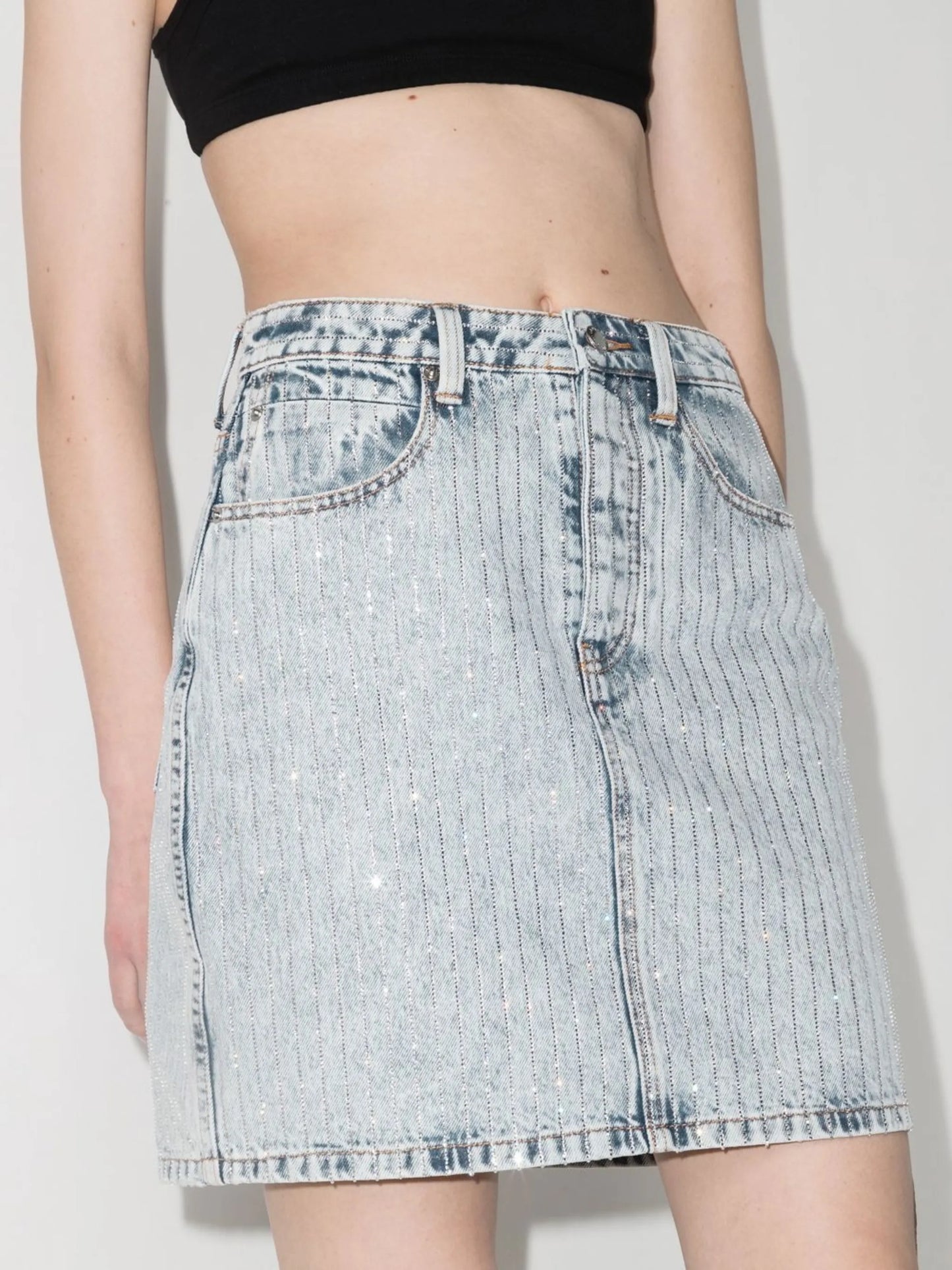 pinstripe-pattern A-line skirt