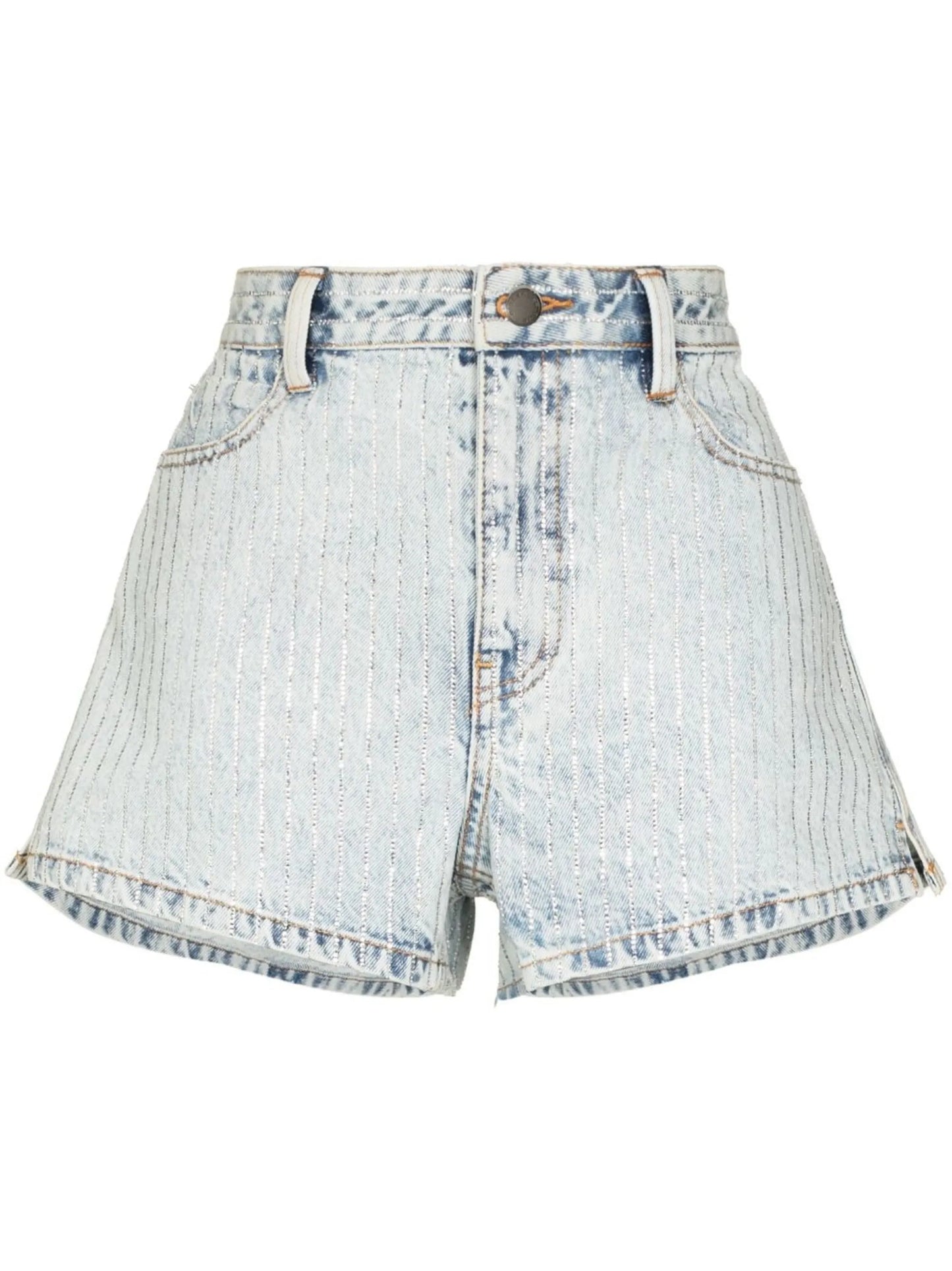 studded denim mini shorts