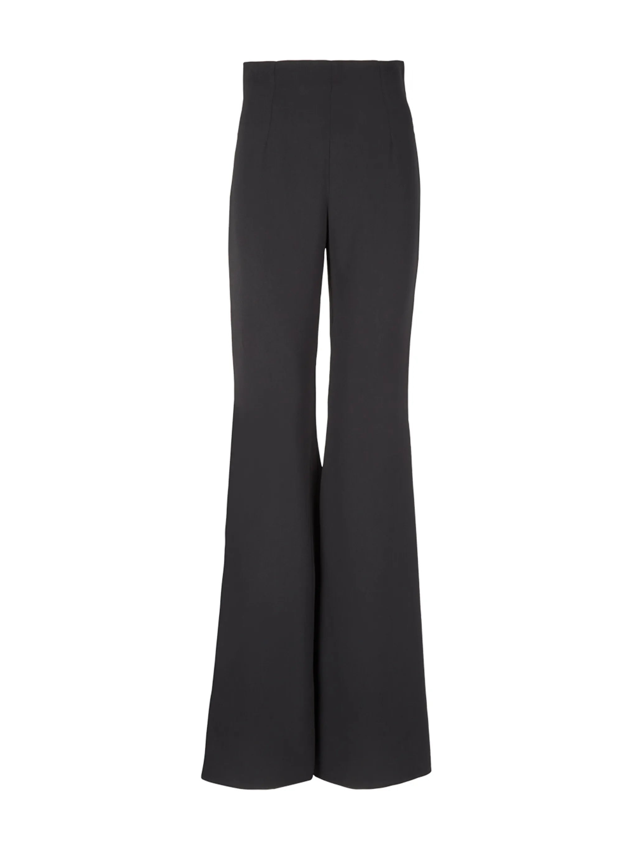 high-waisted flared trousers