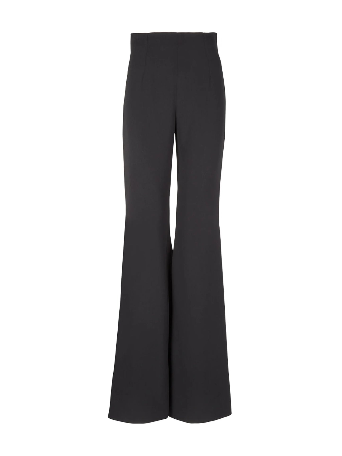 high-waisted flared trousers