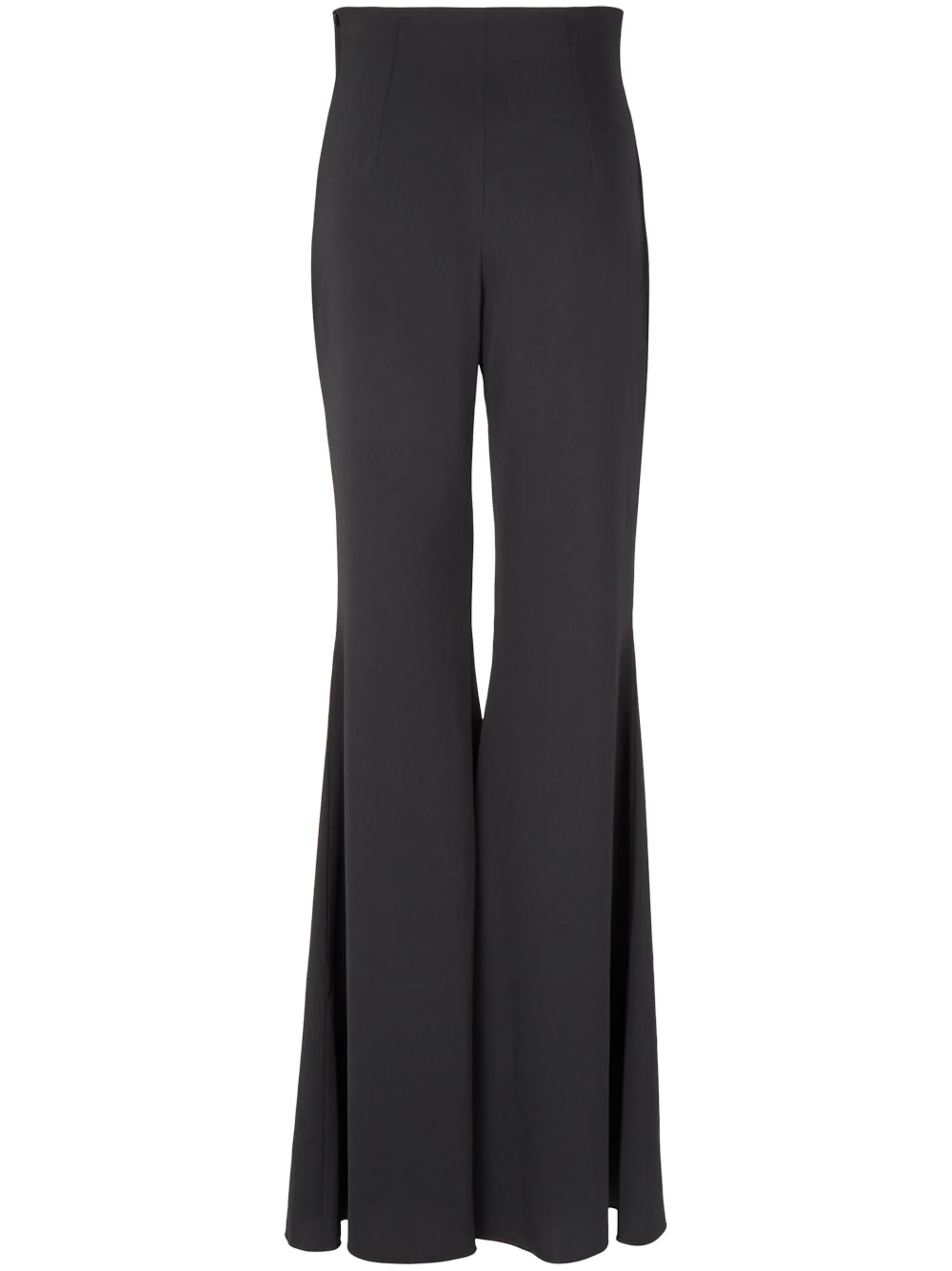 high-waisted flared trousers