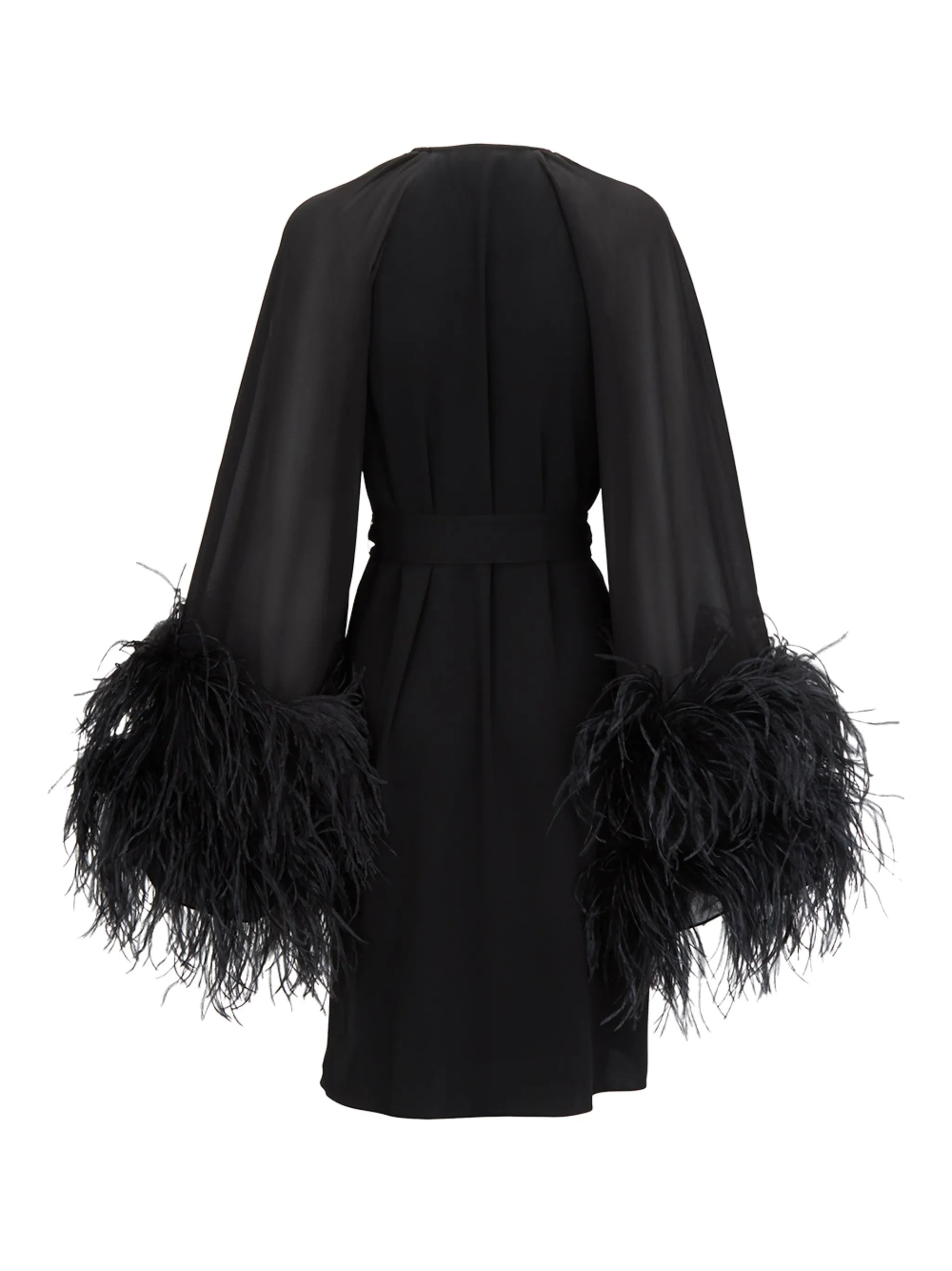 Daphnie feather-embellished mini dress