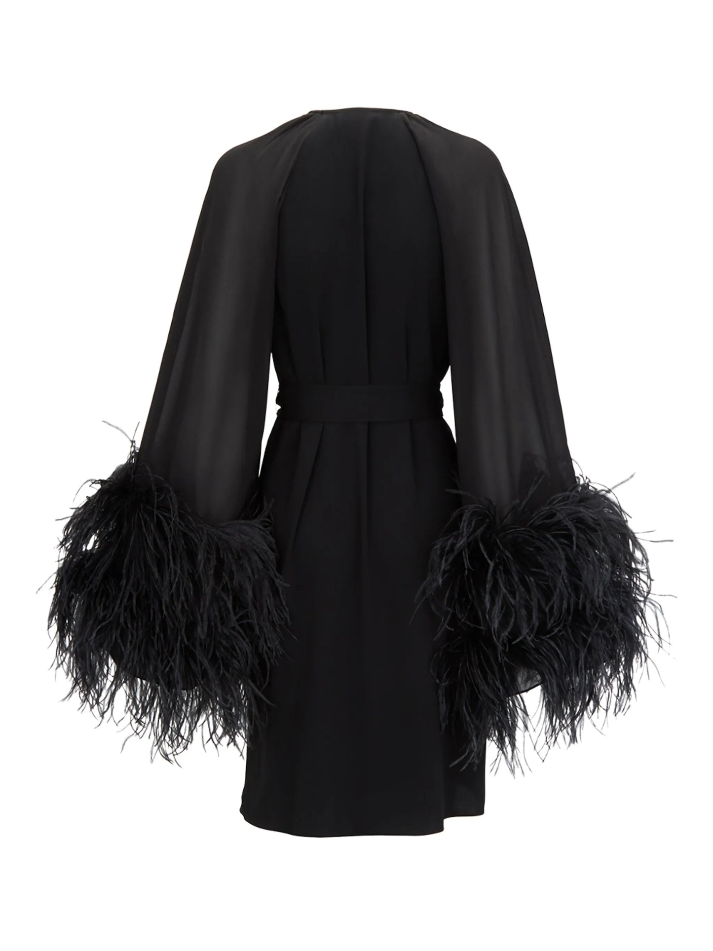 Daphnie feather-embellished mini dress