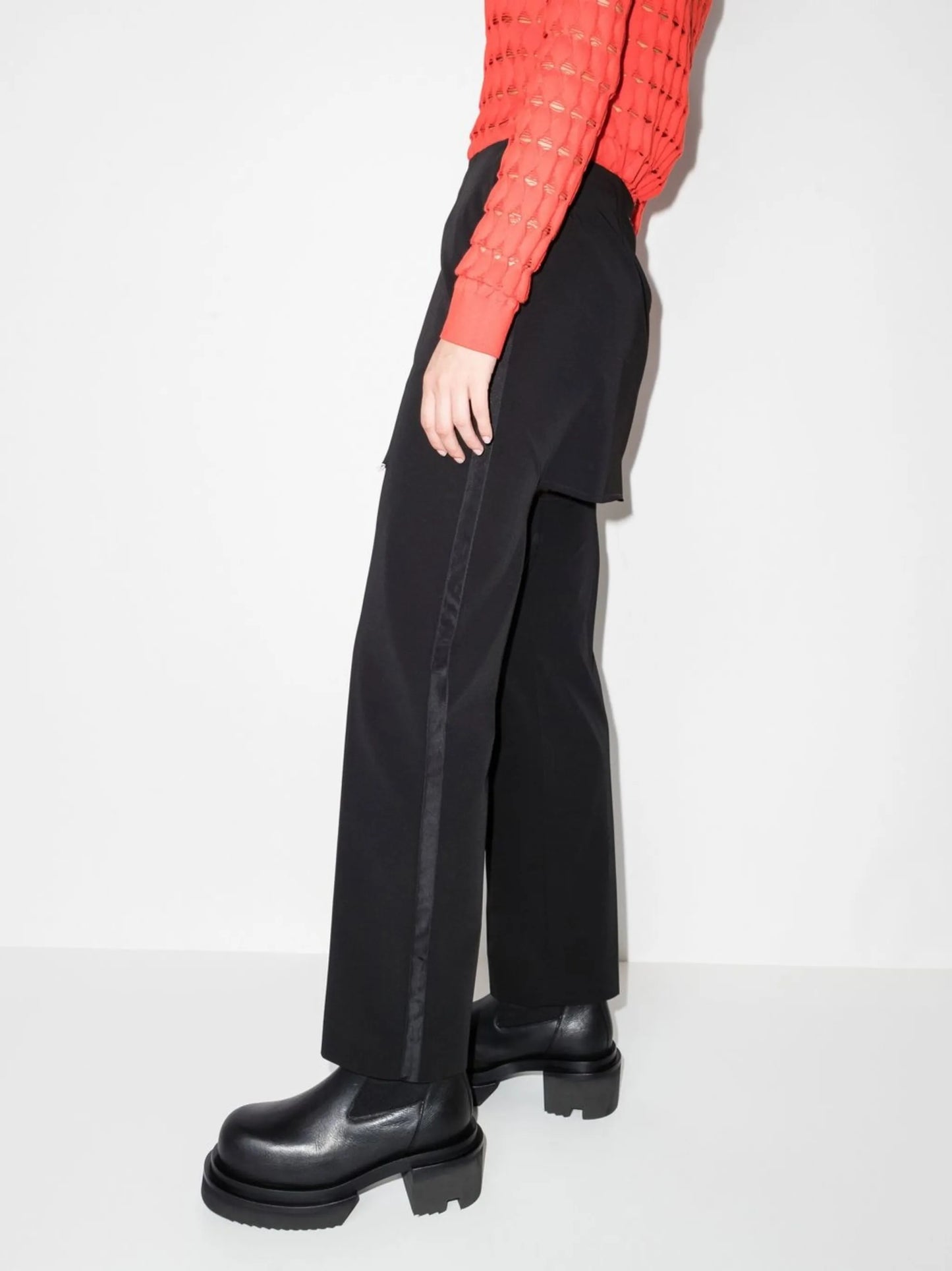 panelled tailored trousers