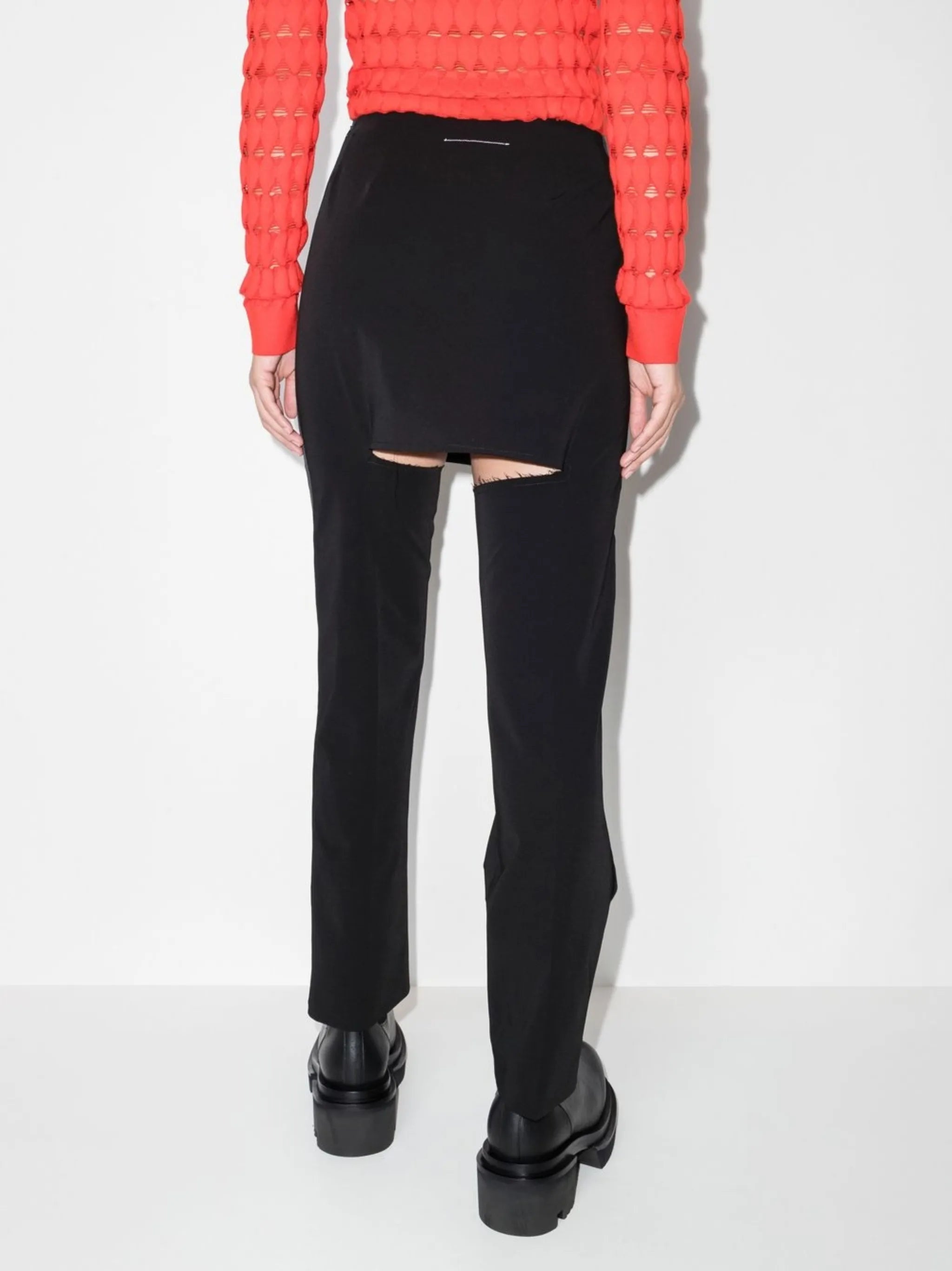 panelled tailored trousers