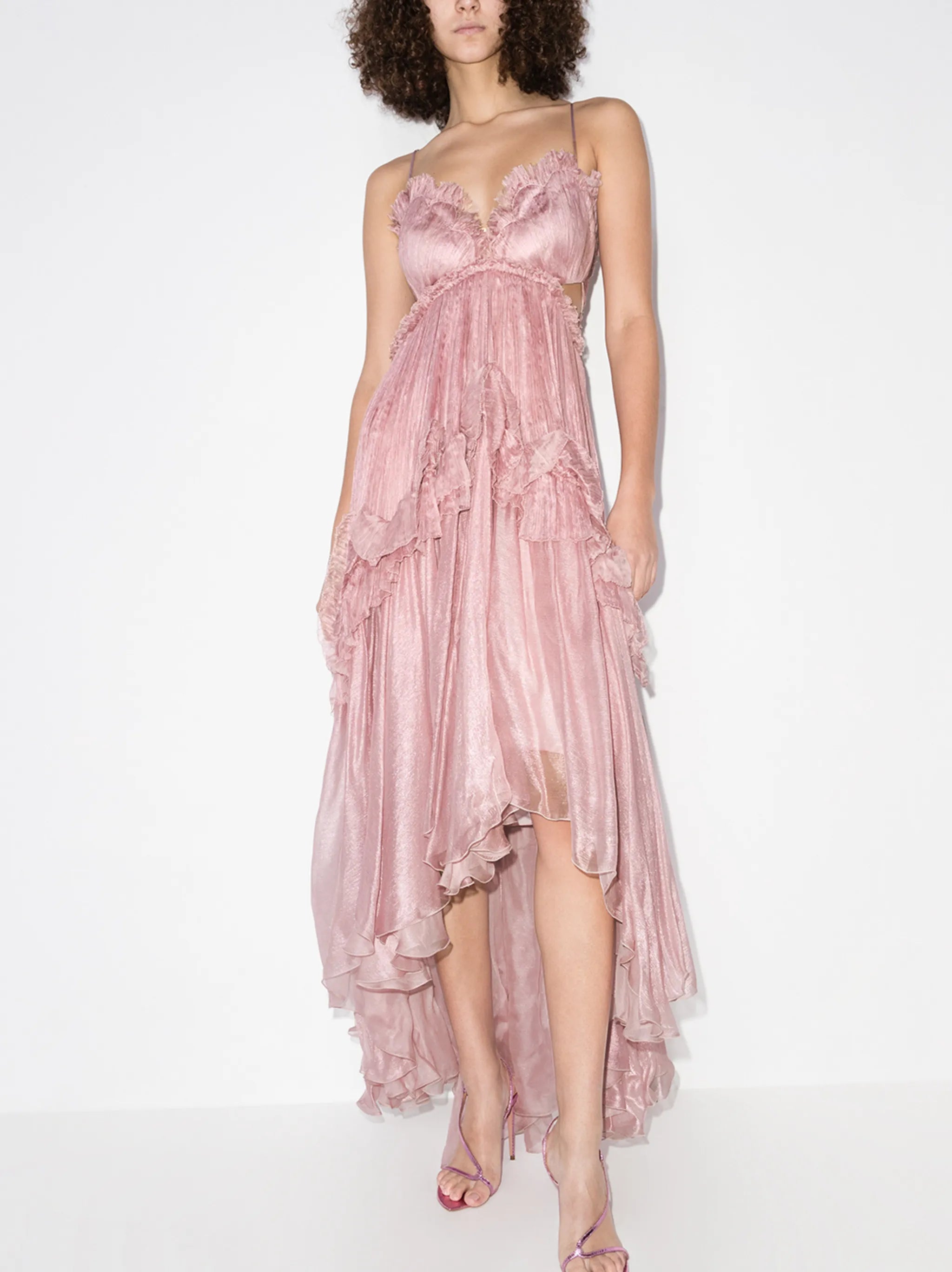 Zahara ruffe-trim dress