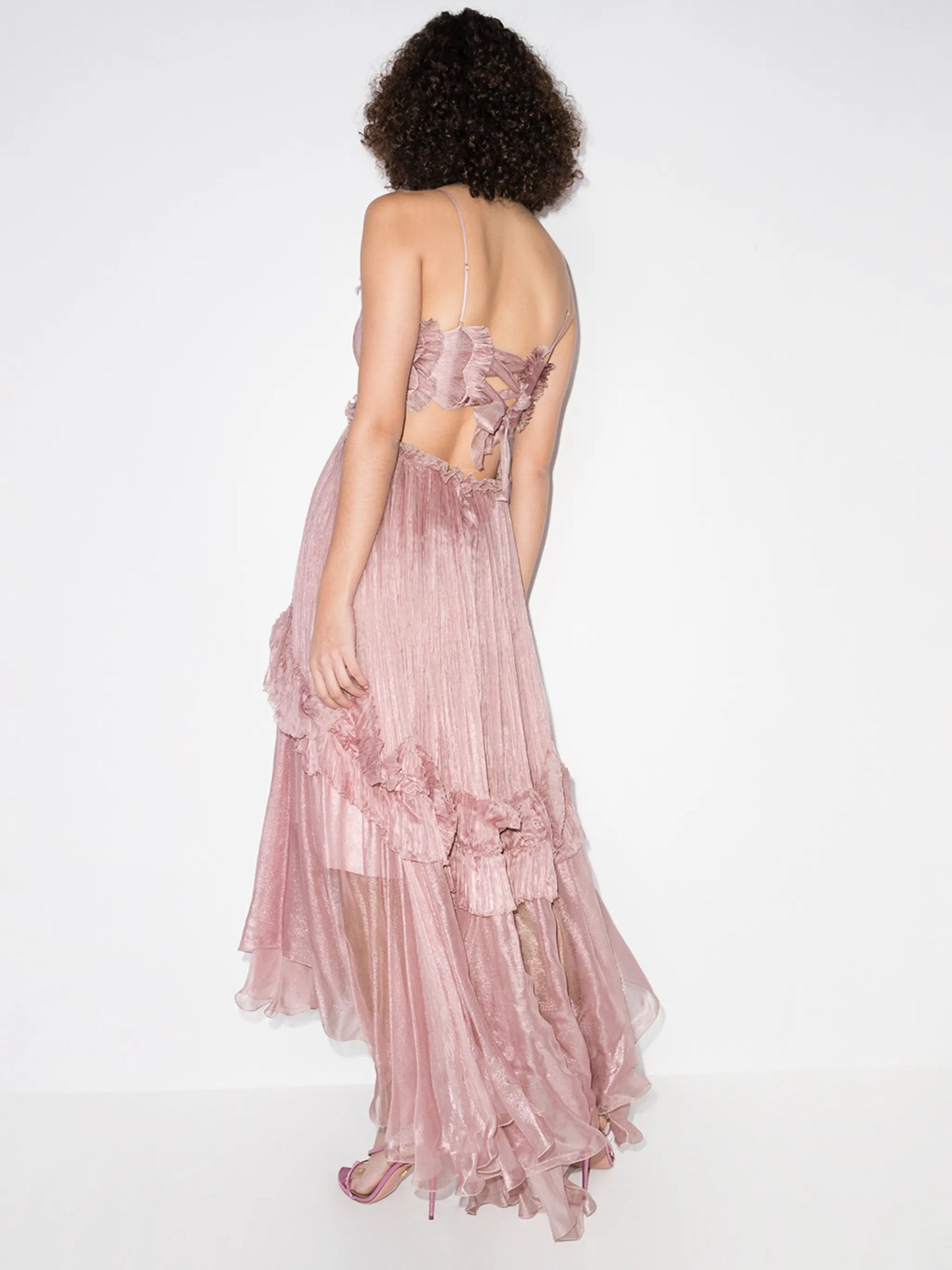 Zahara ruffe-trim dress