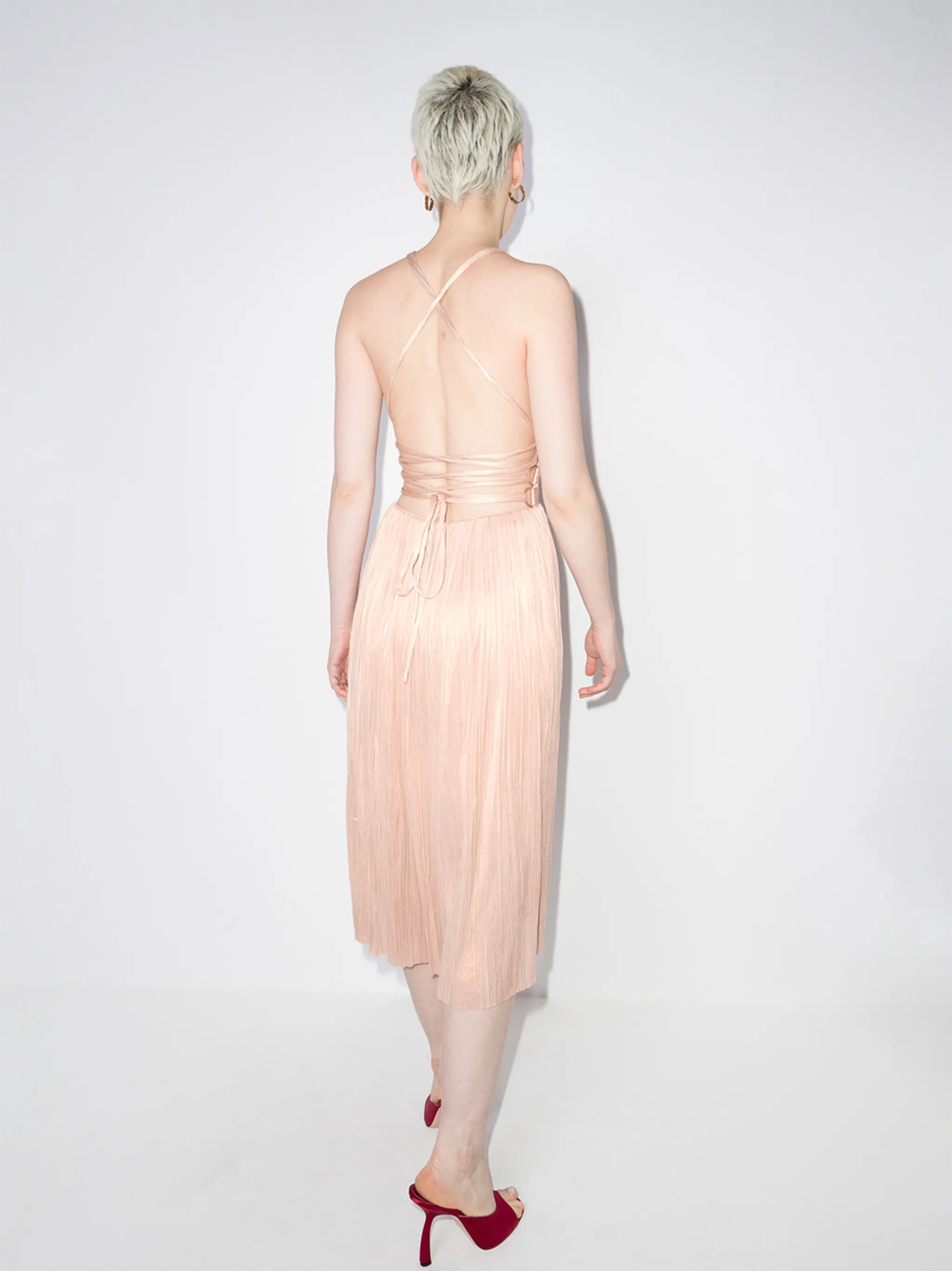 Hera pleated silk-tulle dress