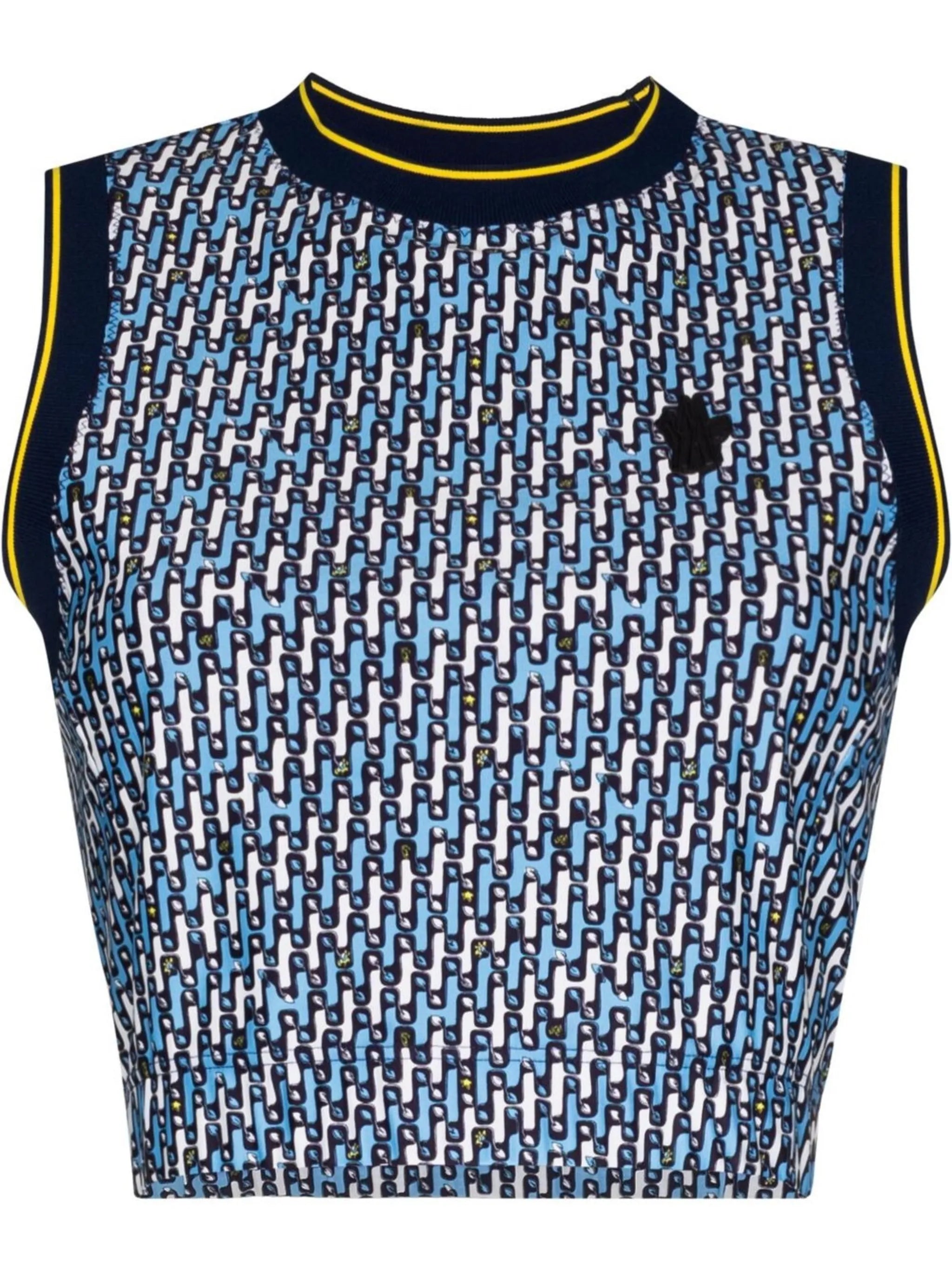 wave-print tank top