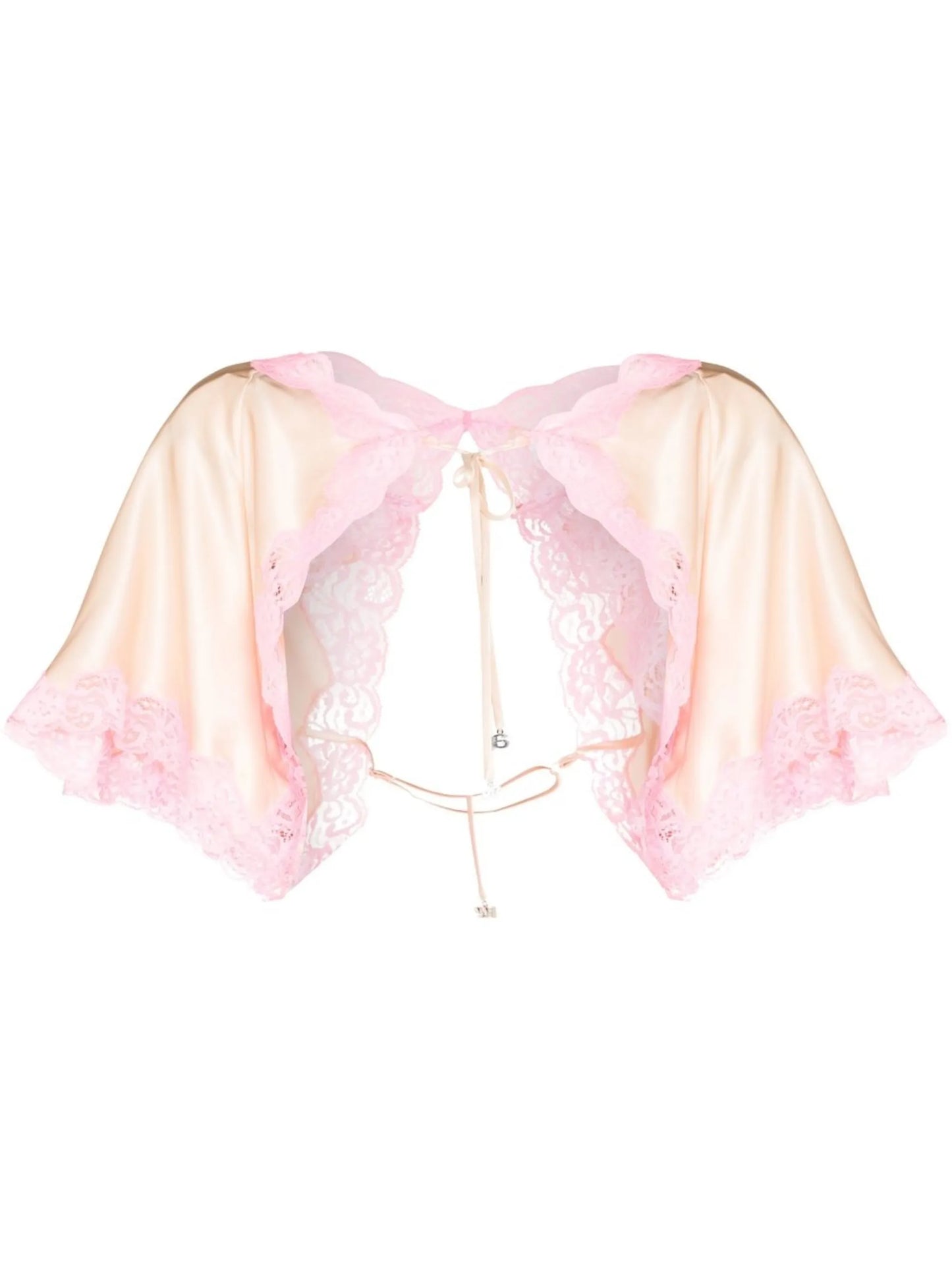 lace-trim silk cape