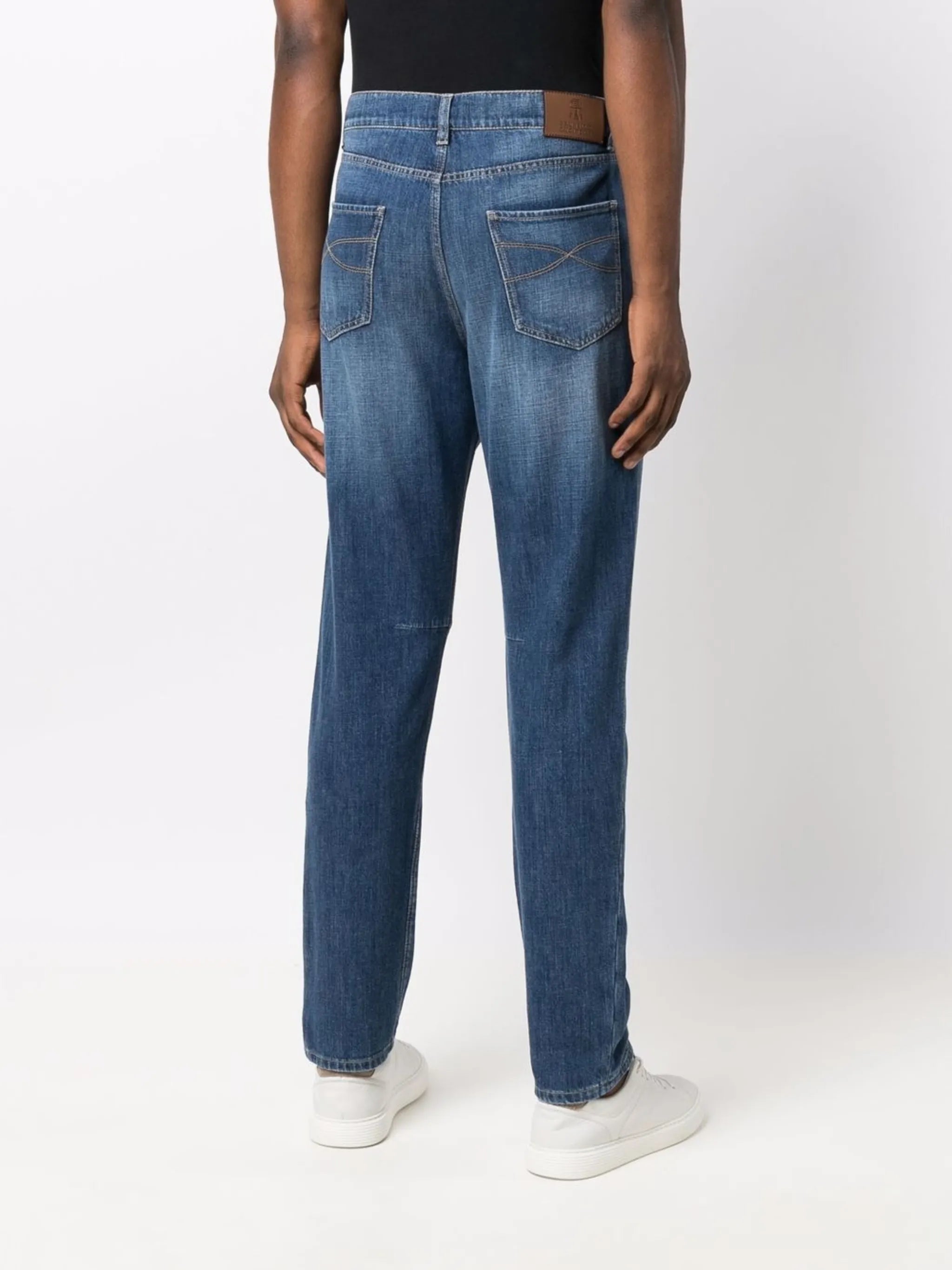light-wash straight-leg jeans
