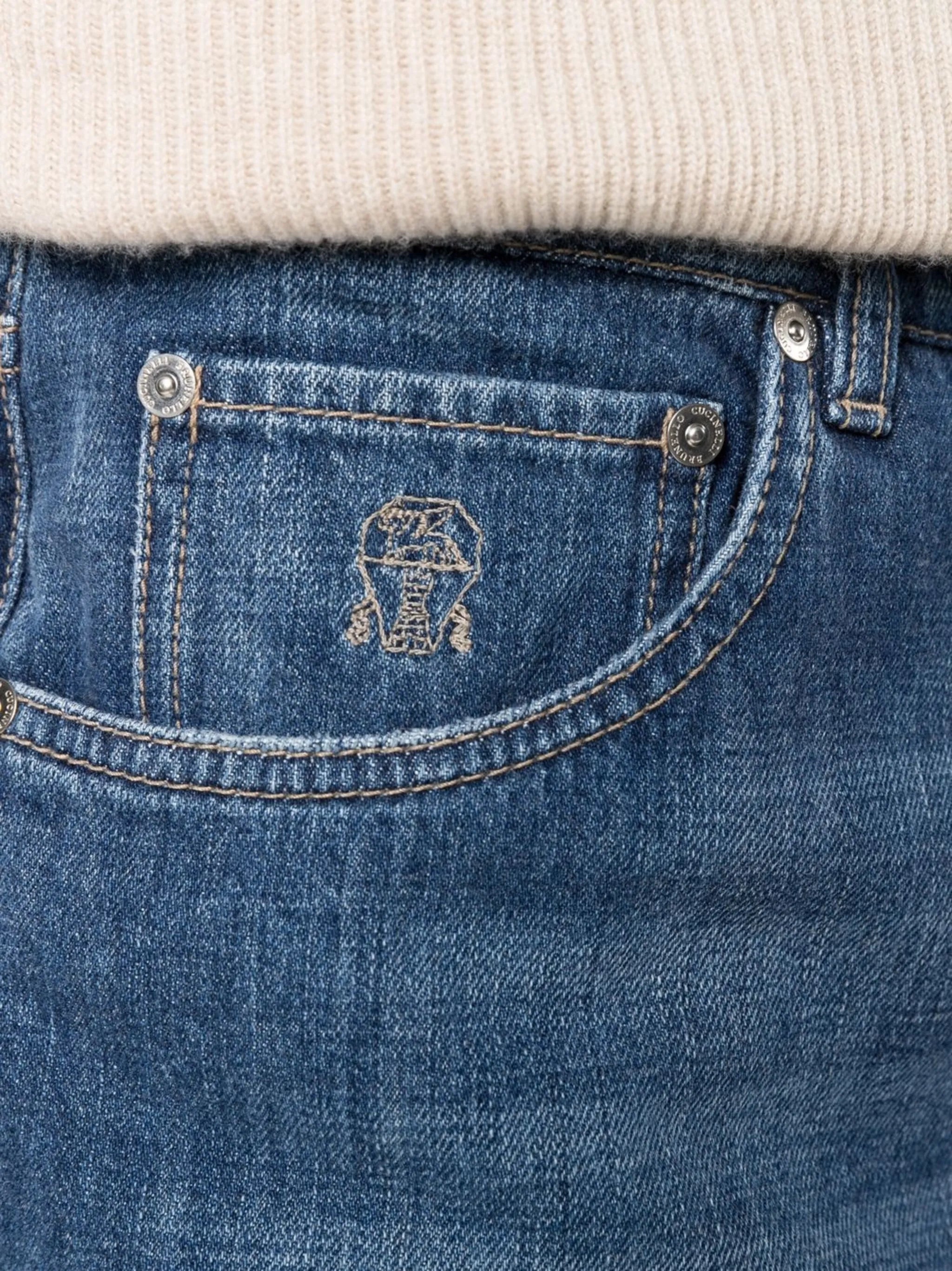 light-wash straight-leg jeans