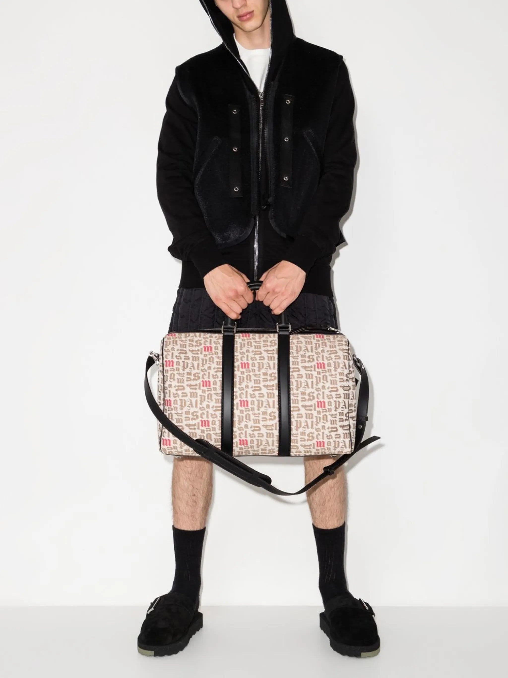 x Palm Angels logo-print jacquard holdall