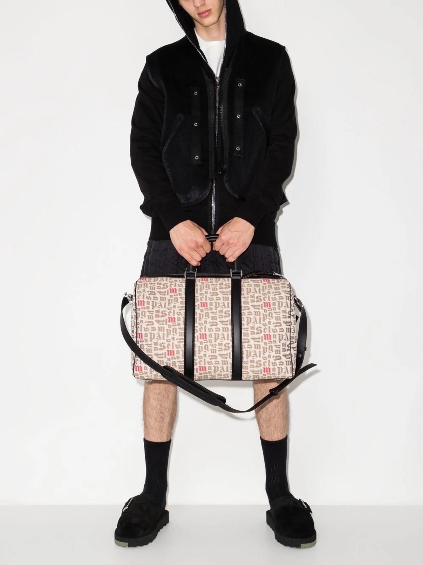 x Palm Angels logo-print jacquard holdall