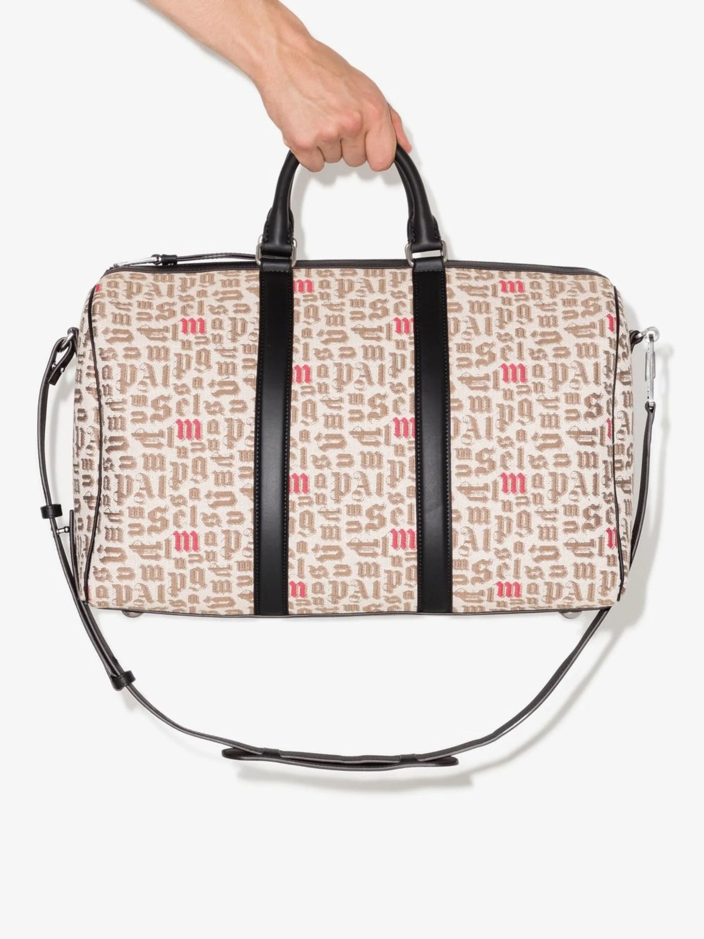 x Palm Angels logo-print jacquard holdall