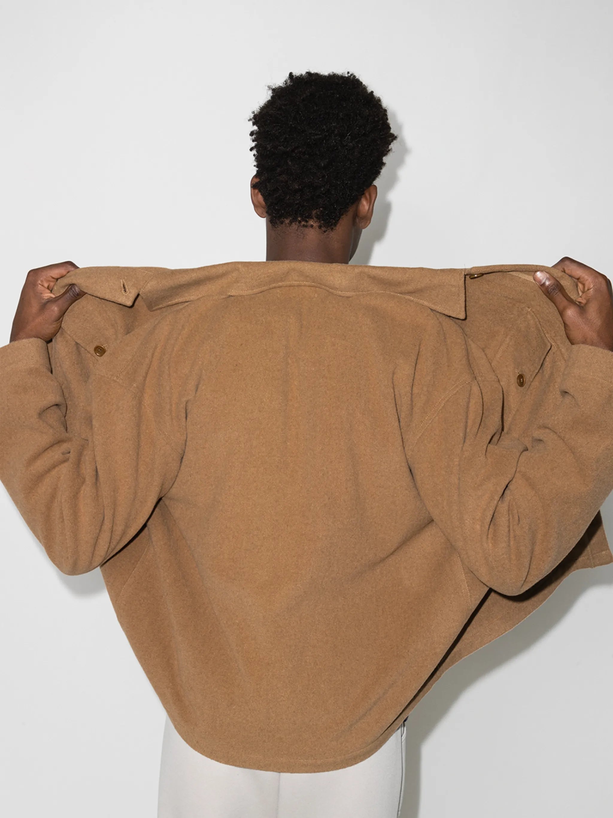 Military buttoned shirt jacket