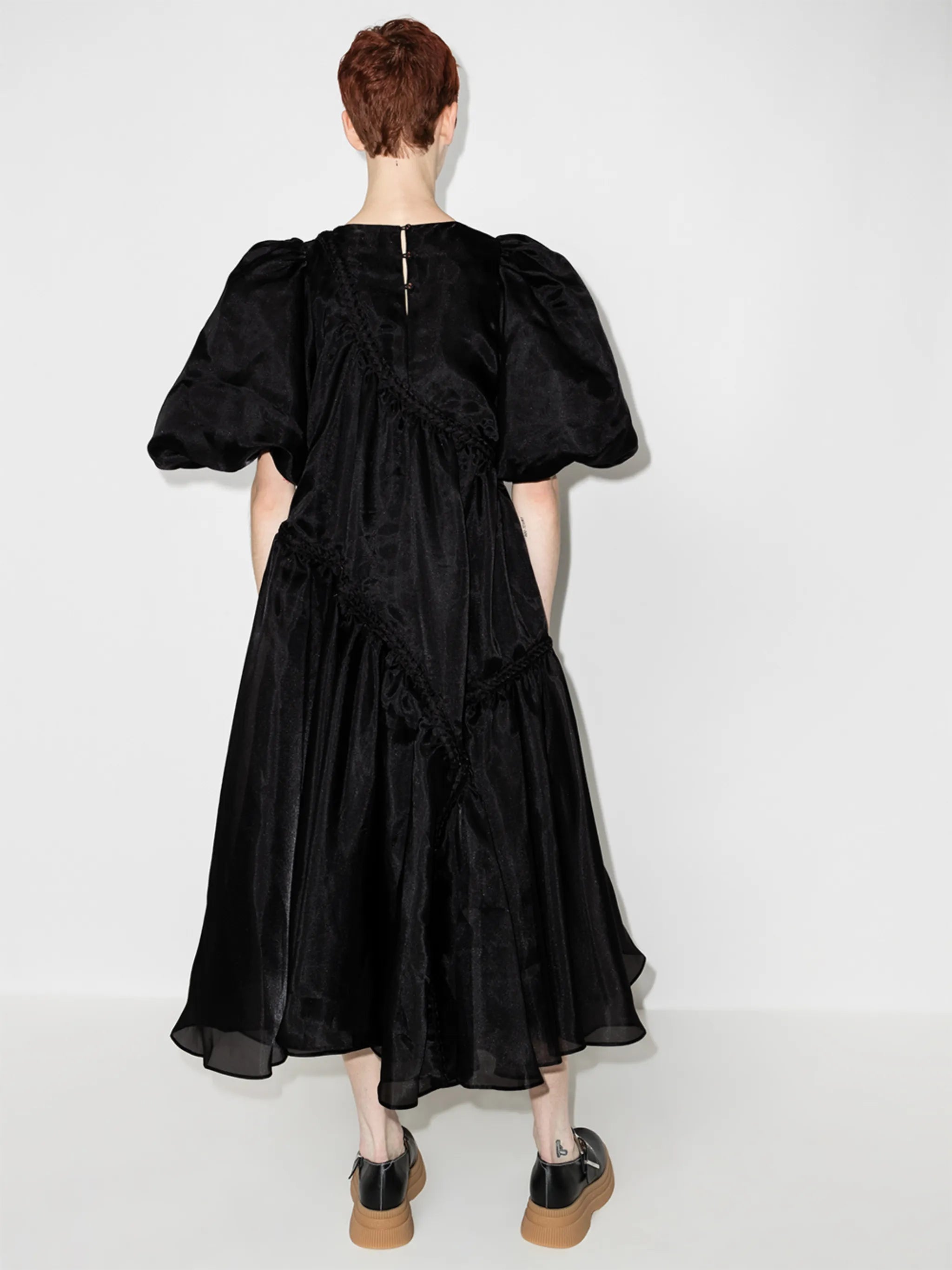 Riviera asymmetric braided dress