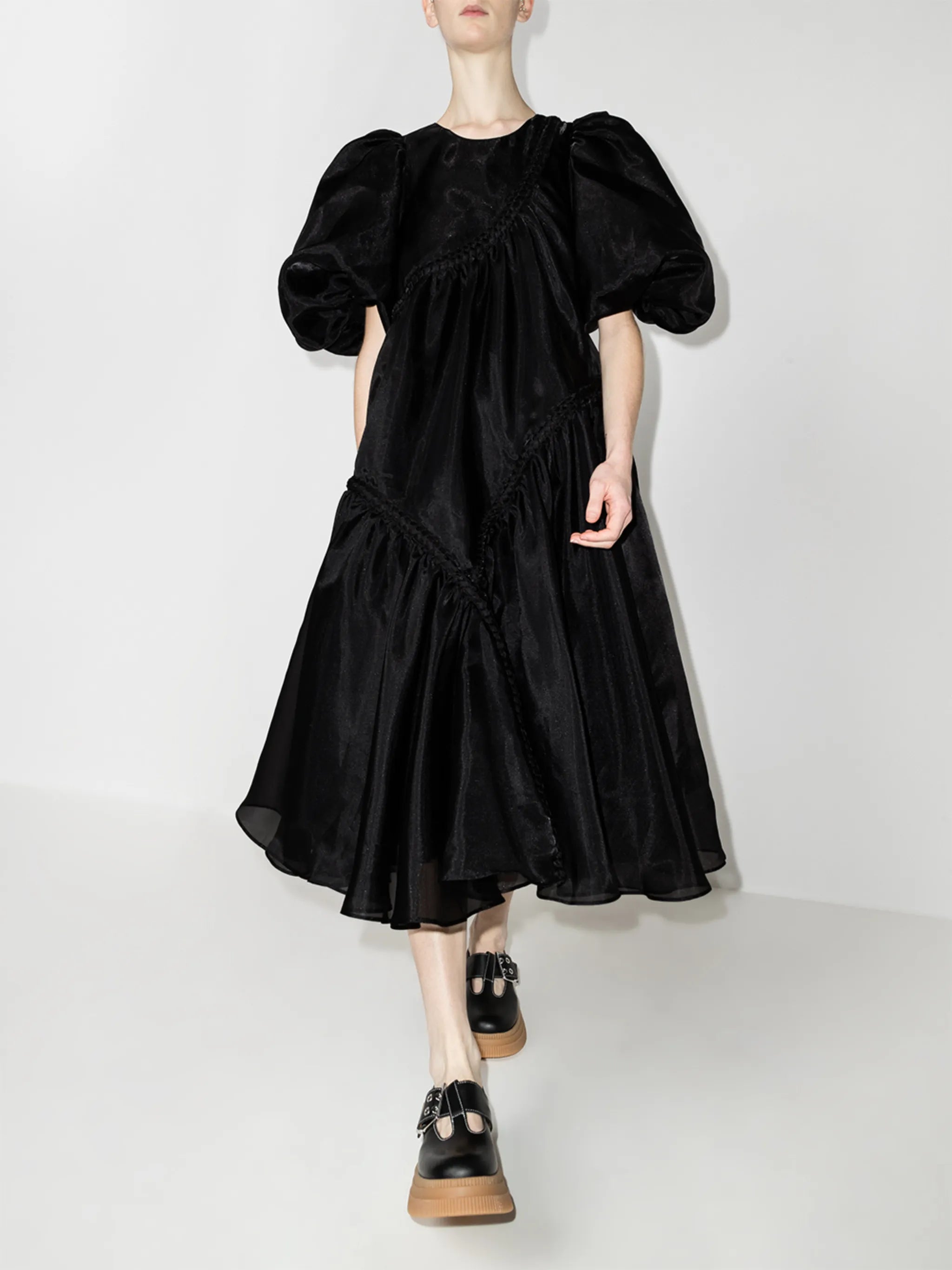 Riviera asymmetric braided dress