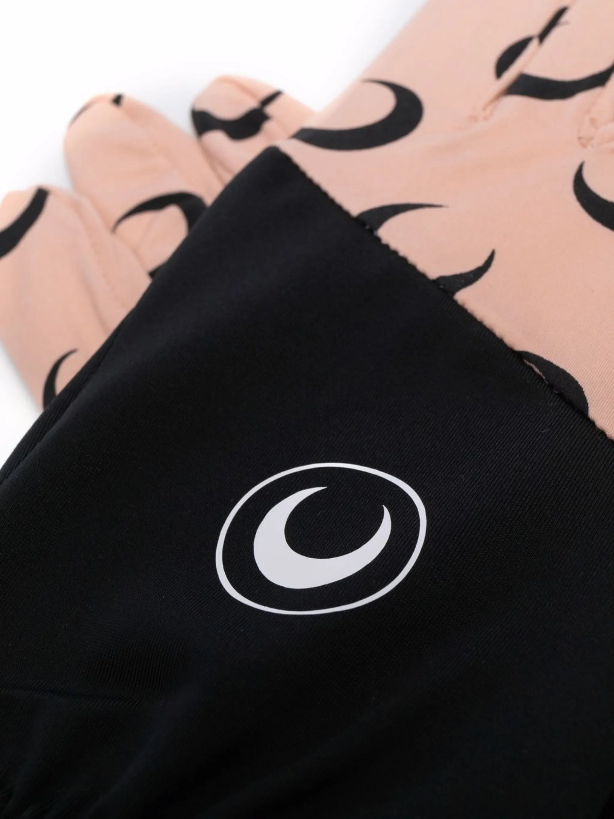 colour block Moon logo-print gloves