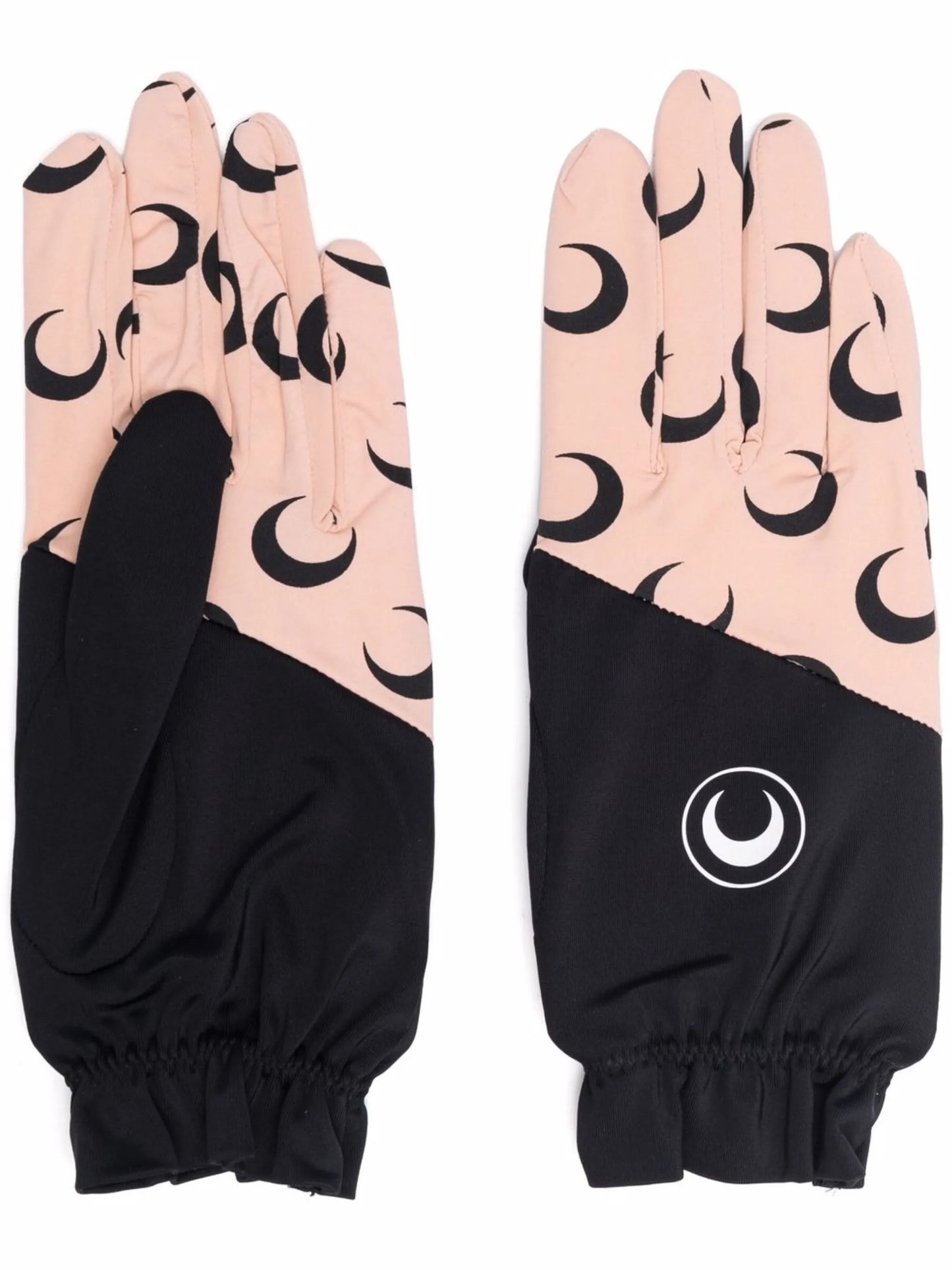 colour block Moon logo-print gloves