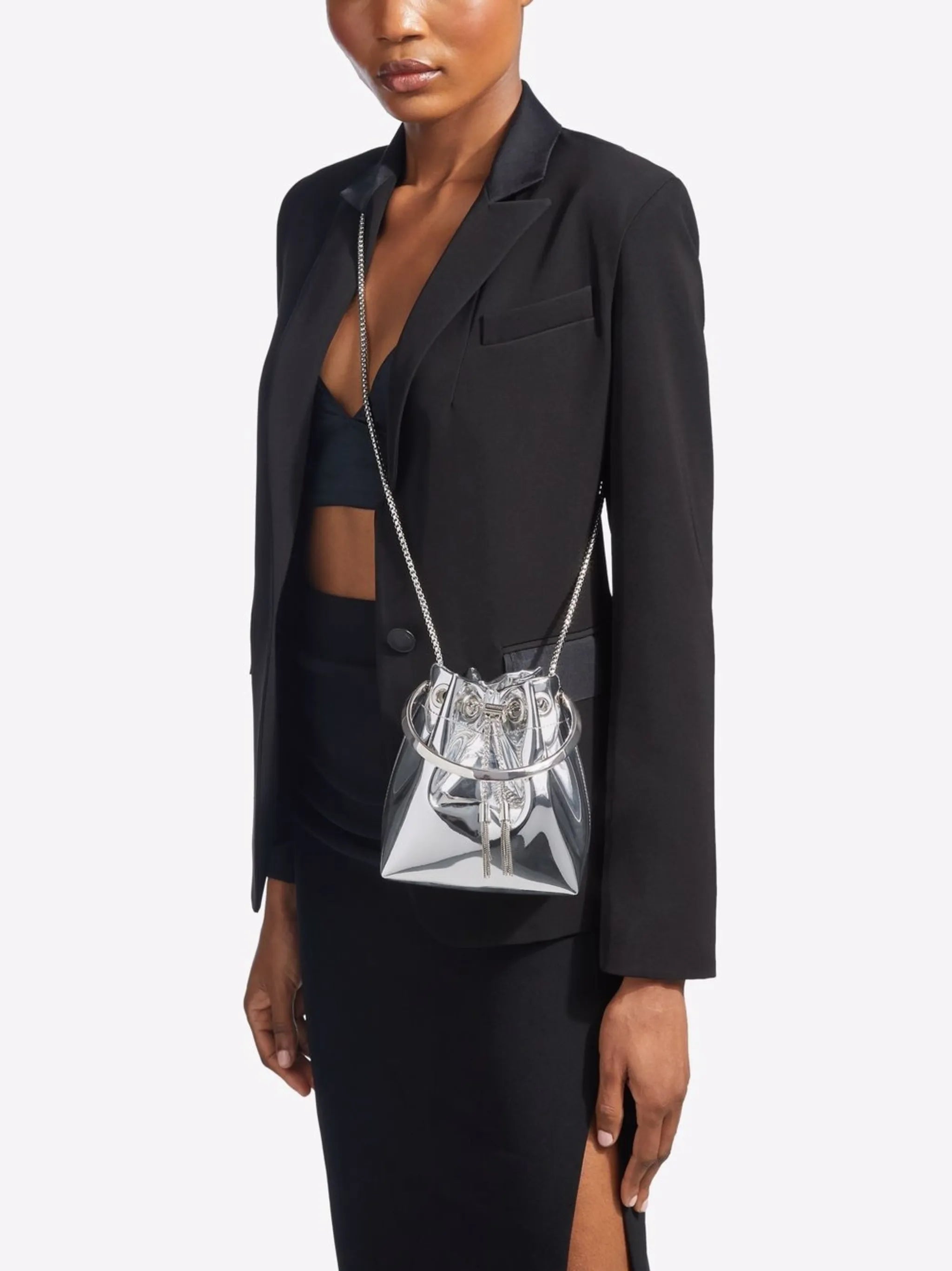 mini Bon Bon metallic-effect bucket bag