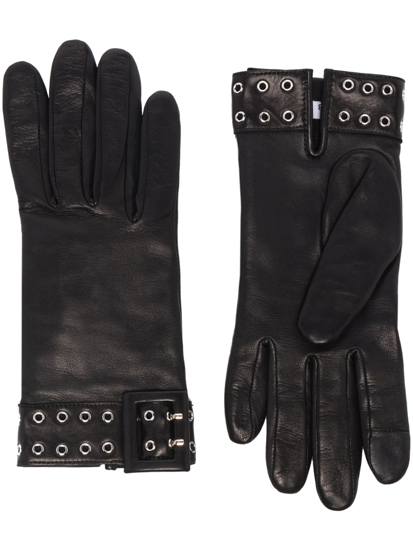 eyelet-detail leather gloves