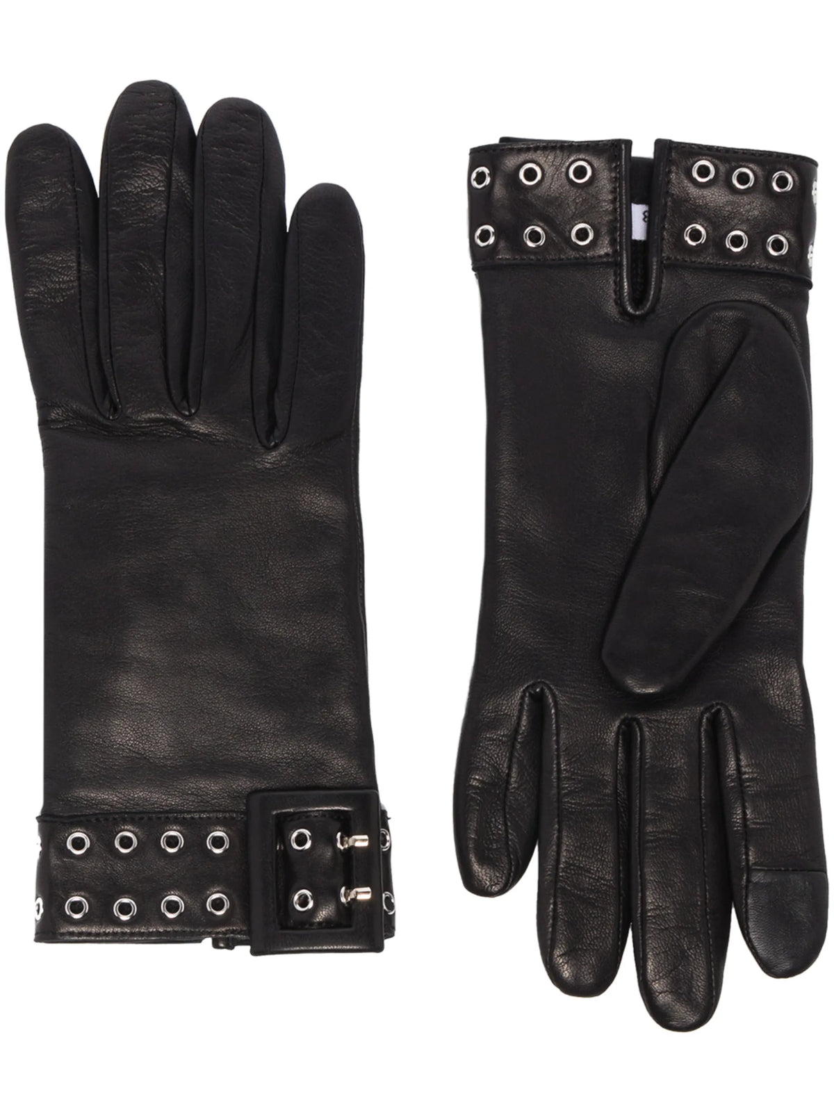 eyelet-detail leather gloves