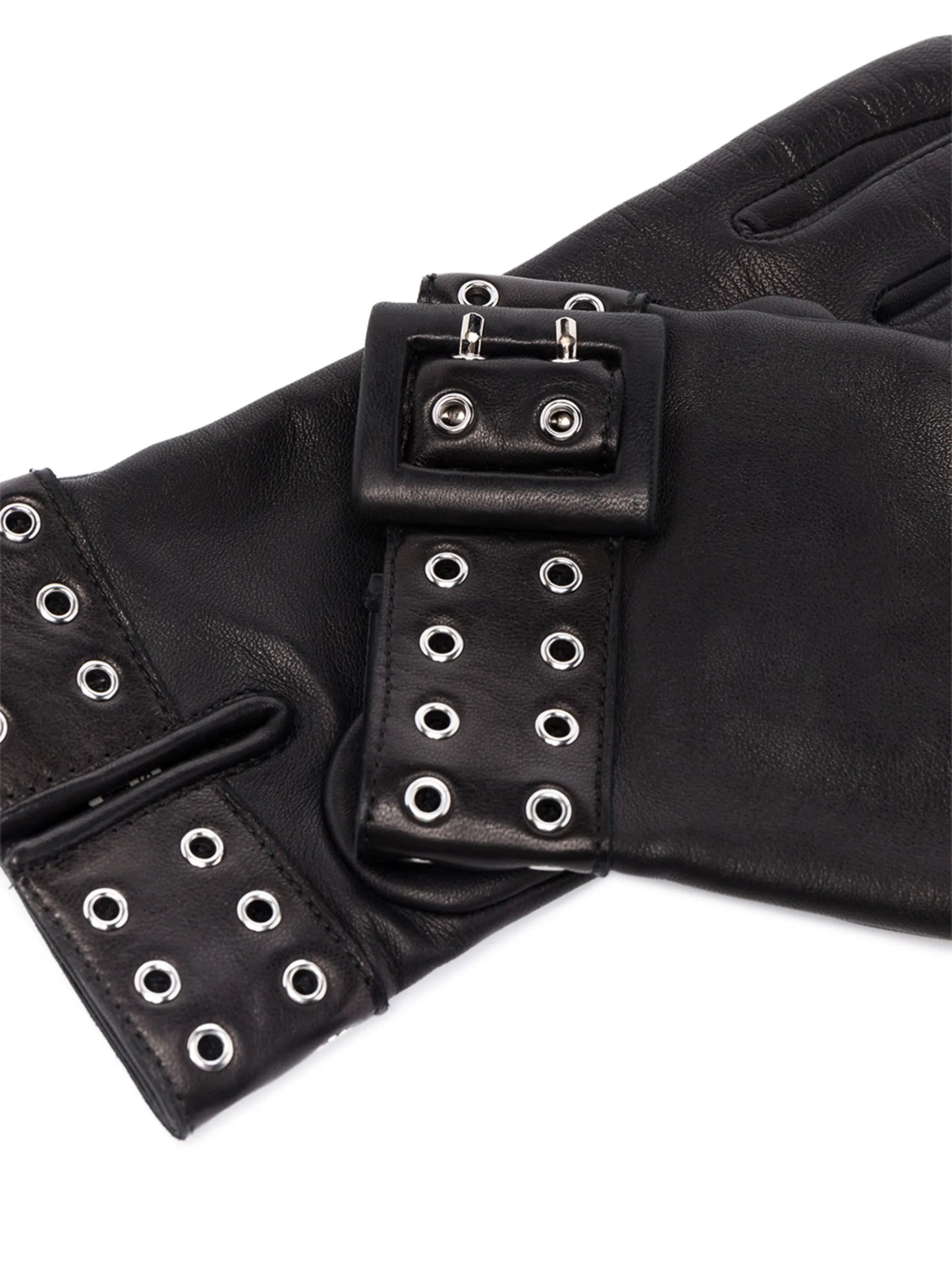 eyelet-detail leather gloves