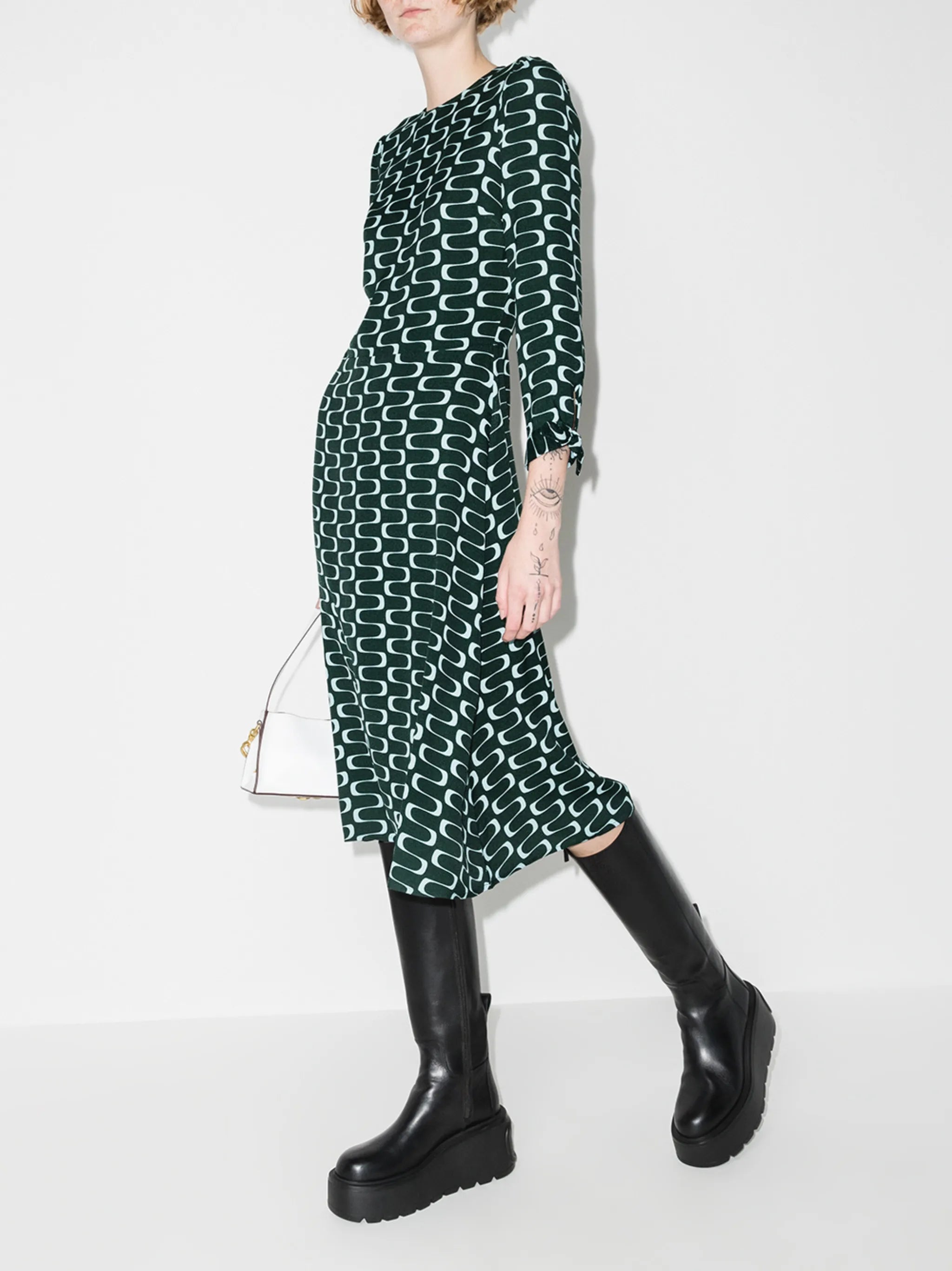 Port long-sleeve midi dress