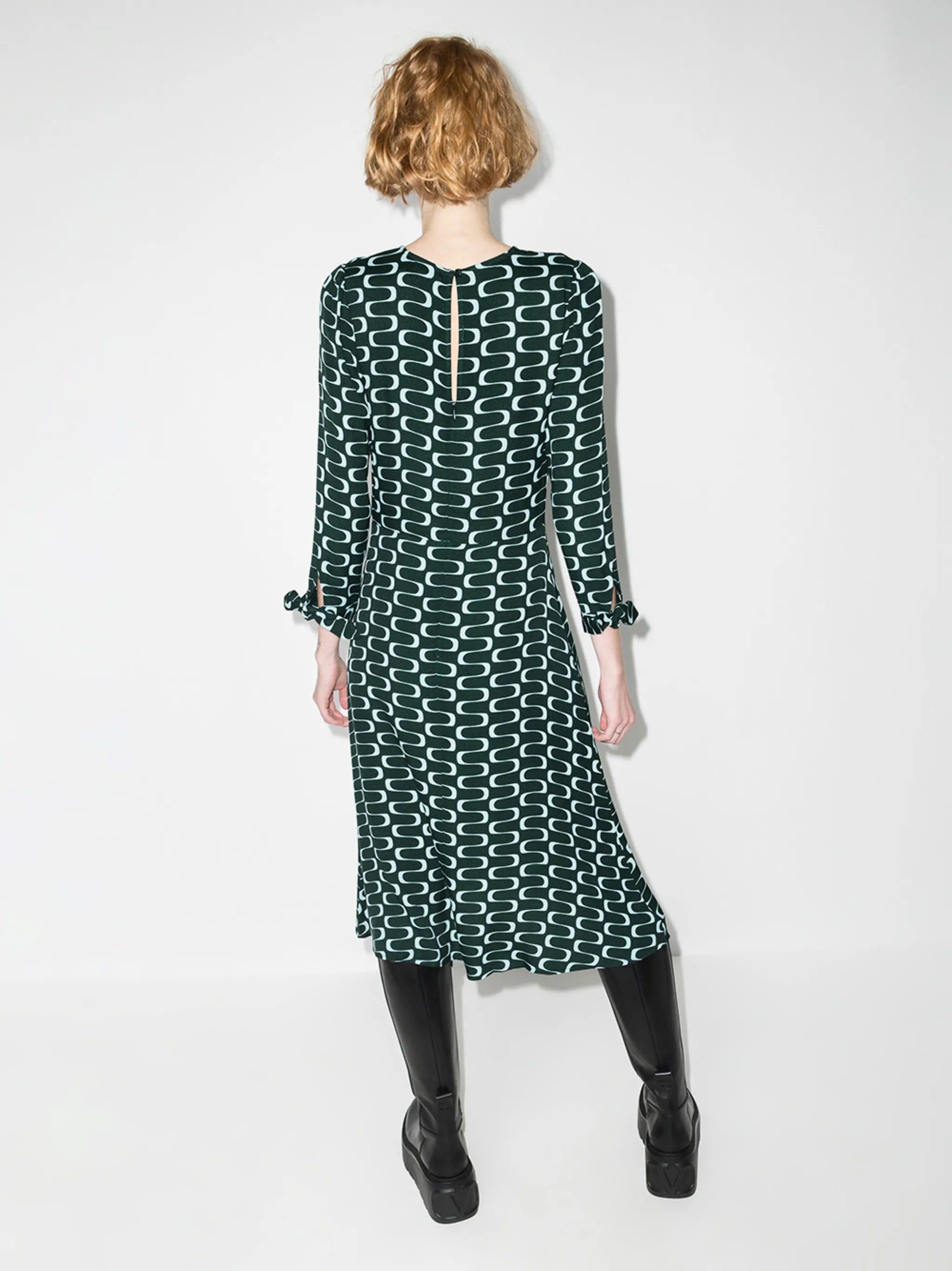 Port long-sleeve midi dress