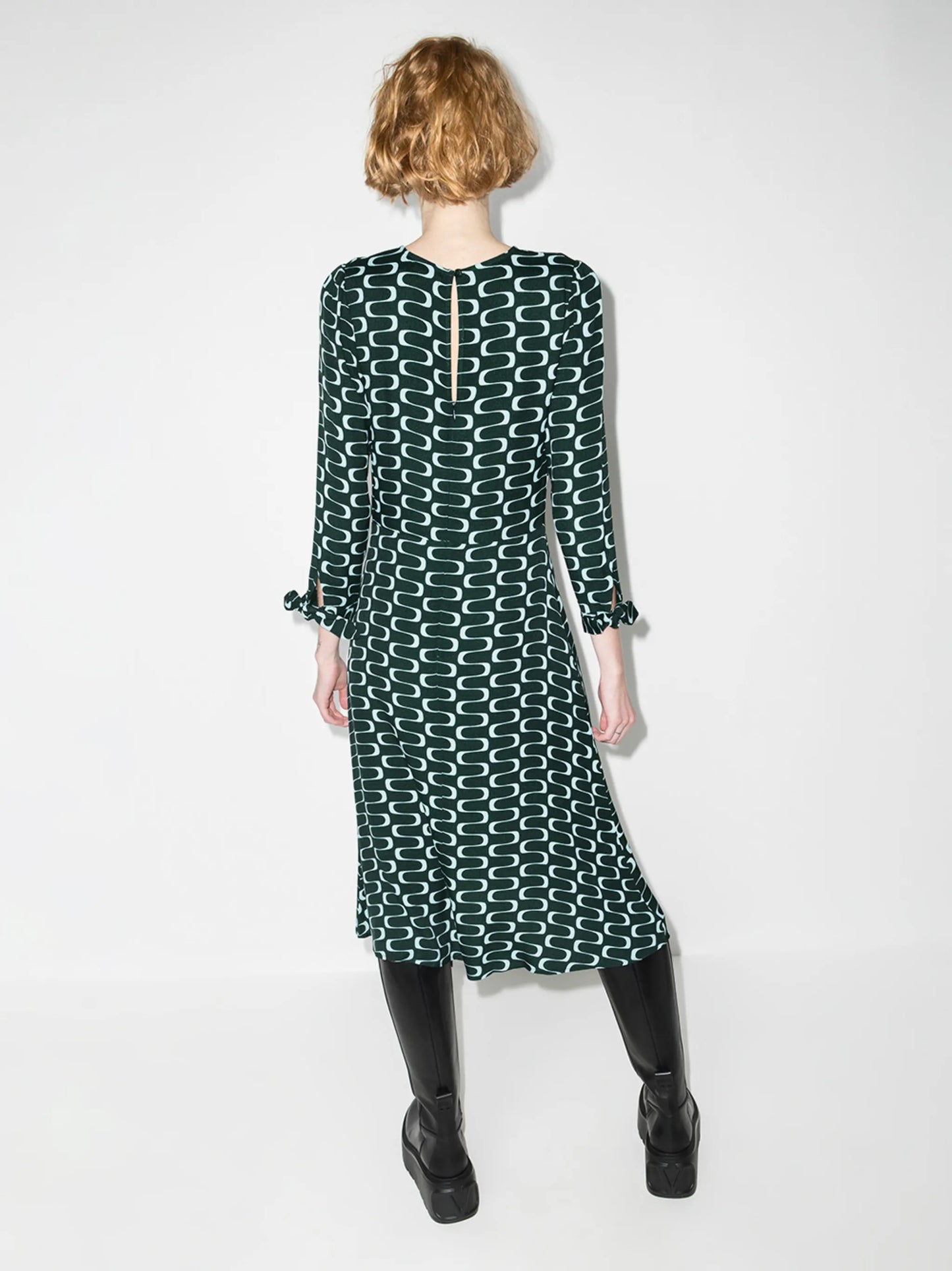 Port long-sleeve midi dress