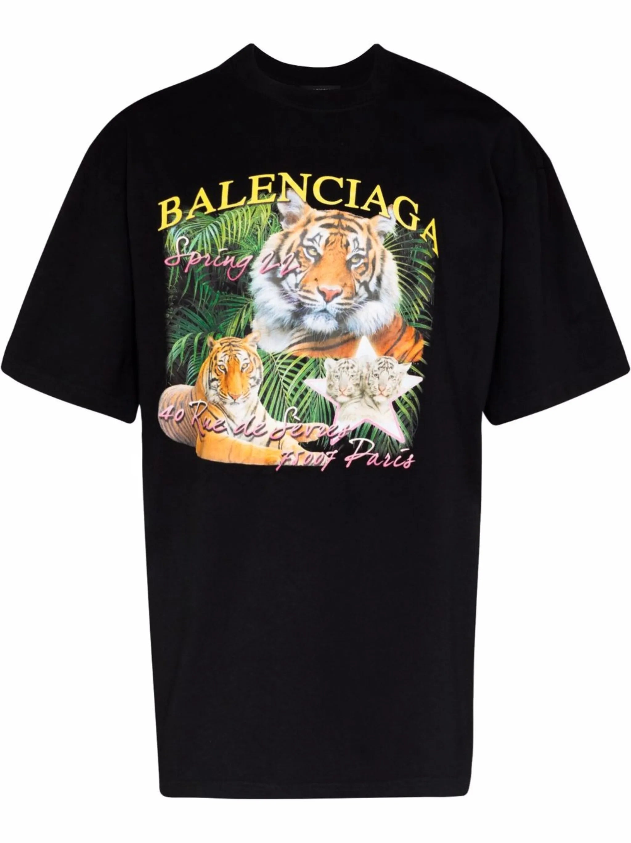 tiger-print T-shirt