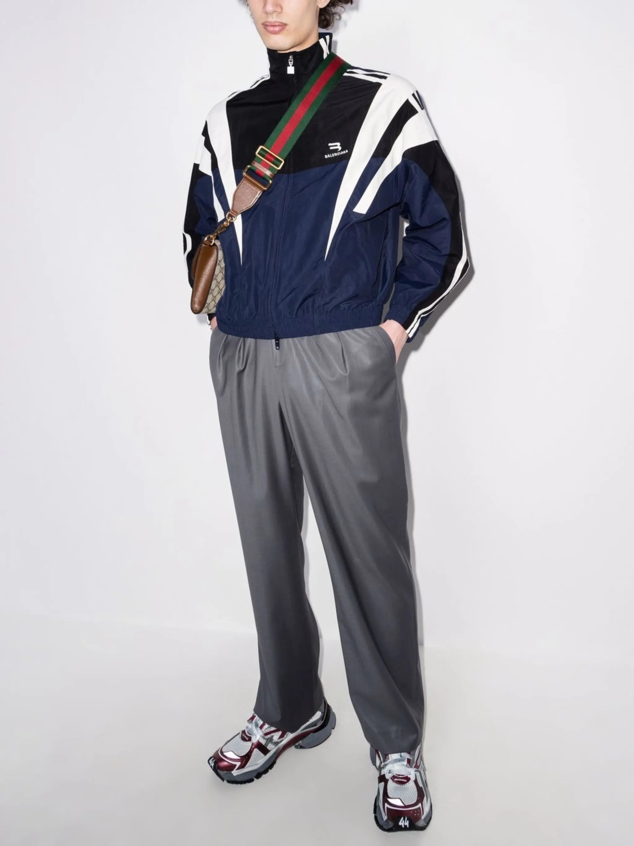 striped logo track jacket