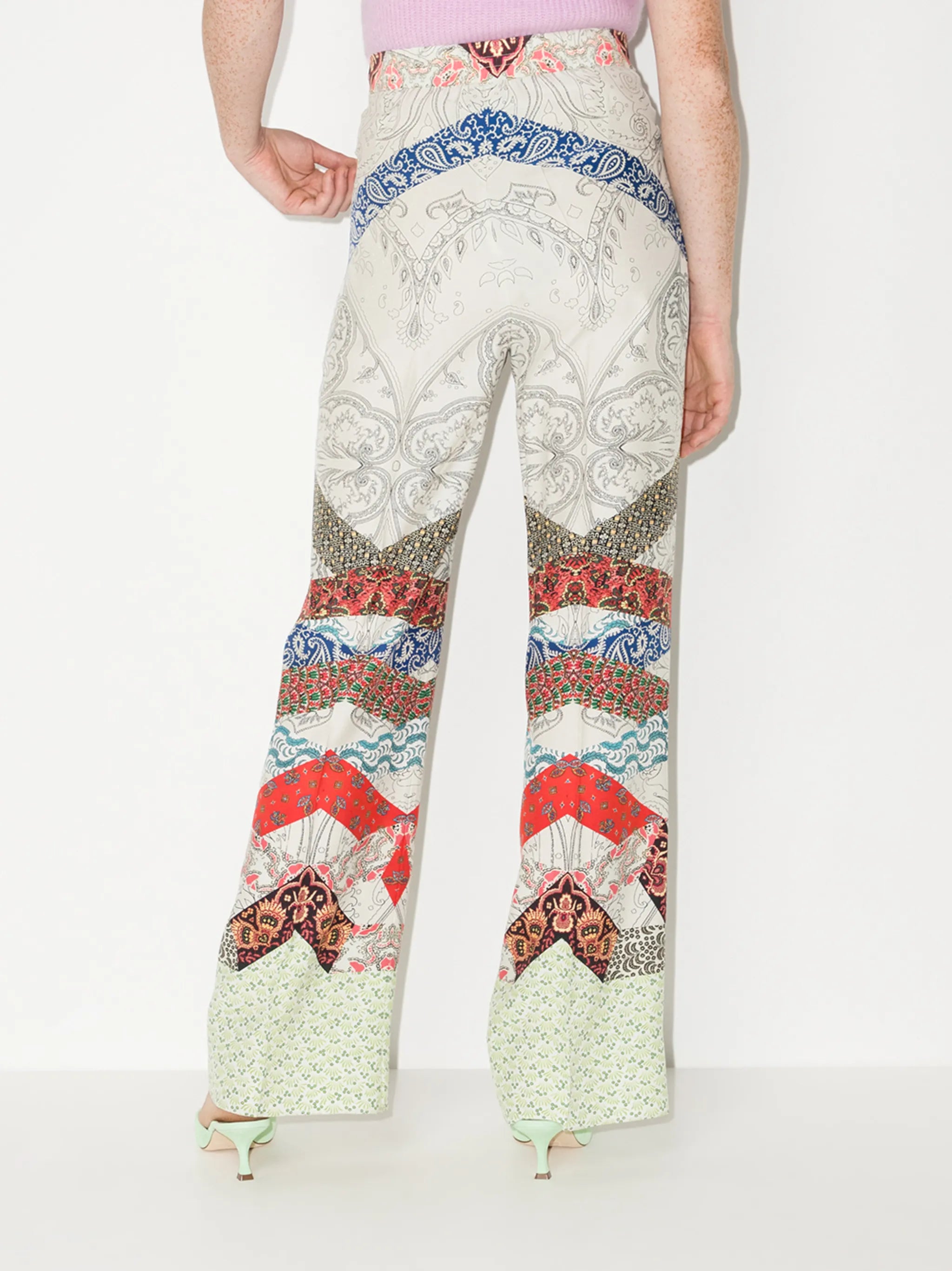 floral patchwork palazzo trousers