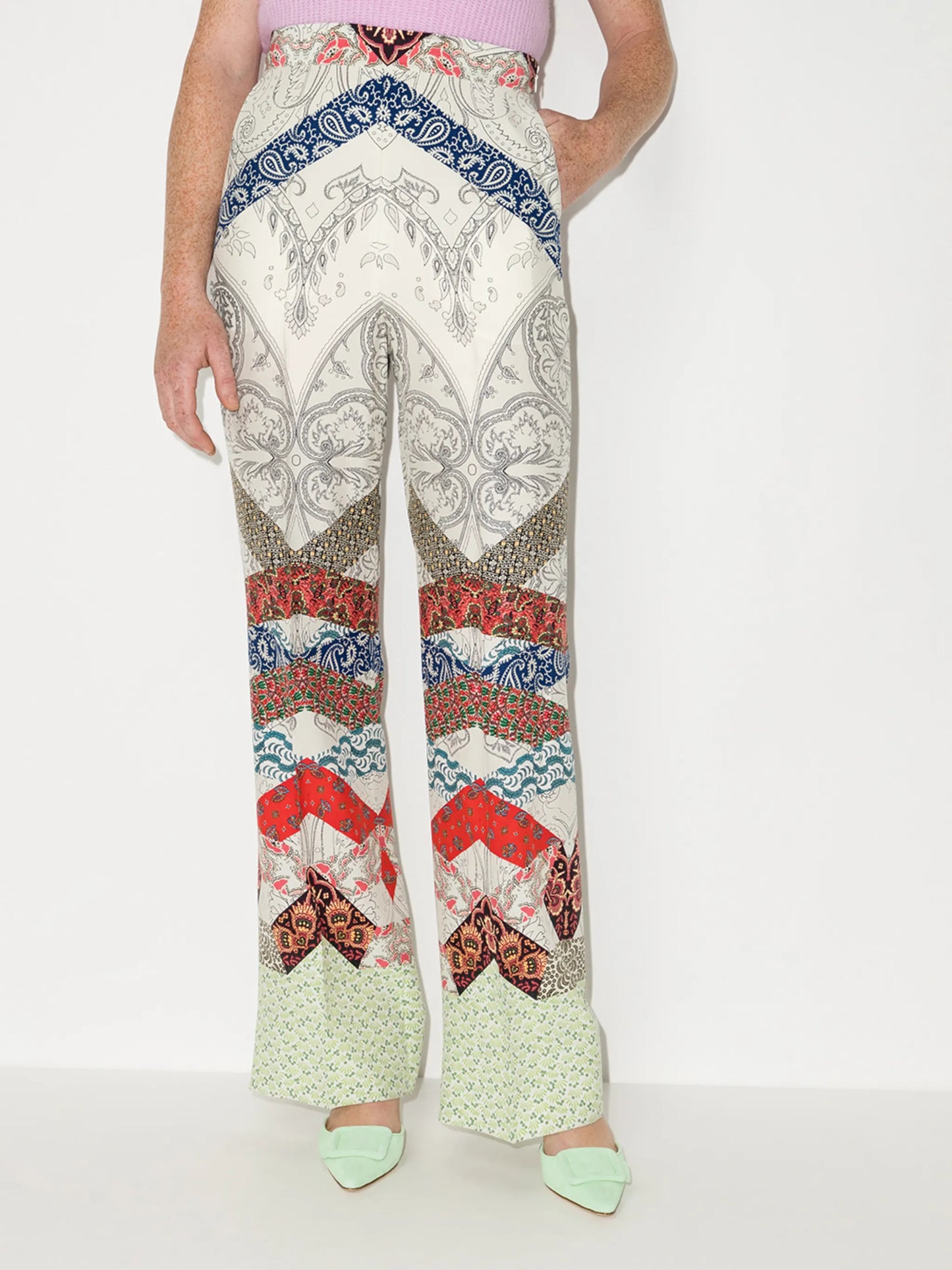 floral patchwork palazzo trousers